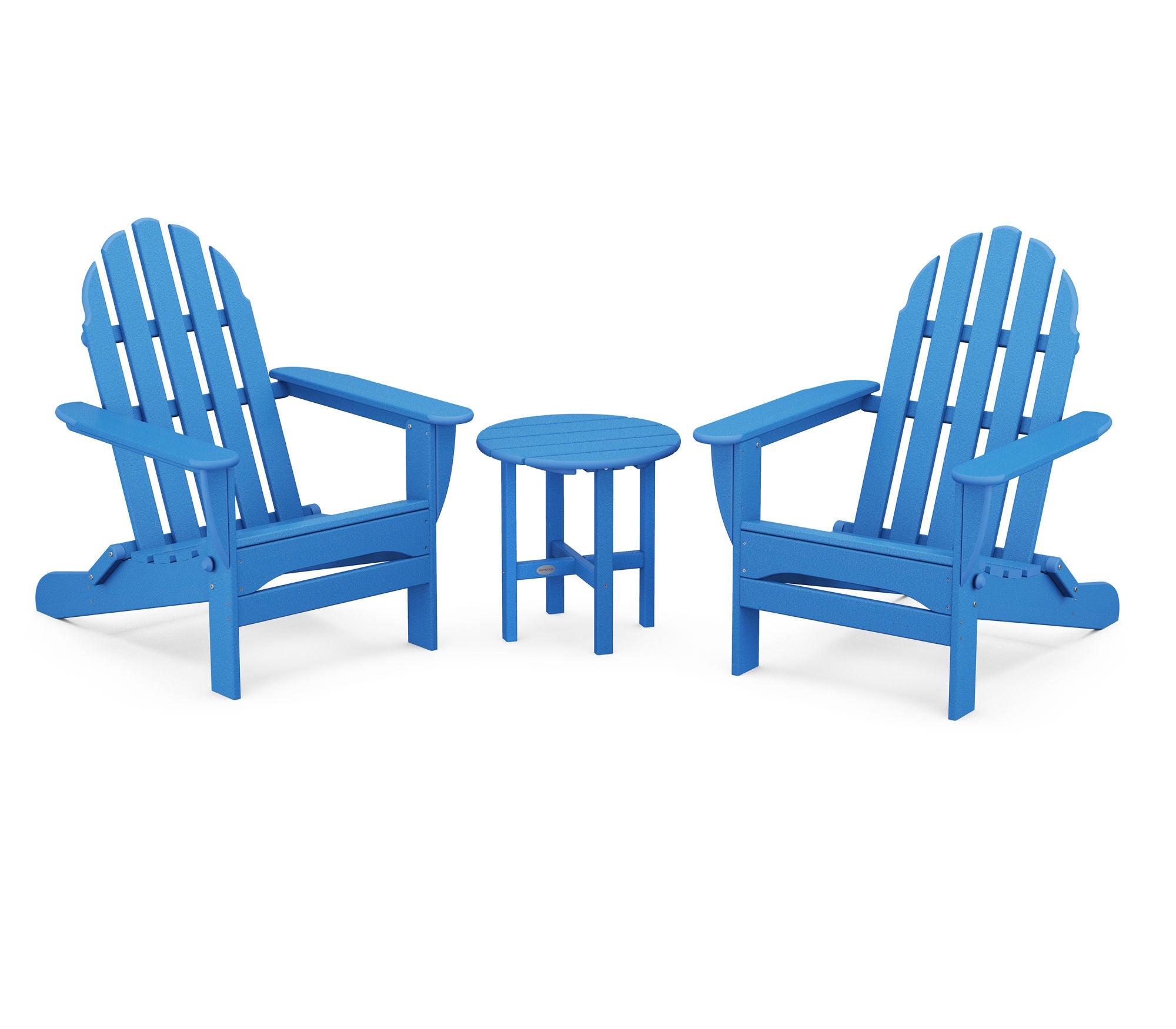 POLYWOOD Classic Folding Adirondack Chair 3-Piece Set - Outdoor Patio Furniture for Deck, Poolside & Garden Relaxation