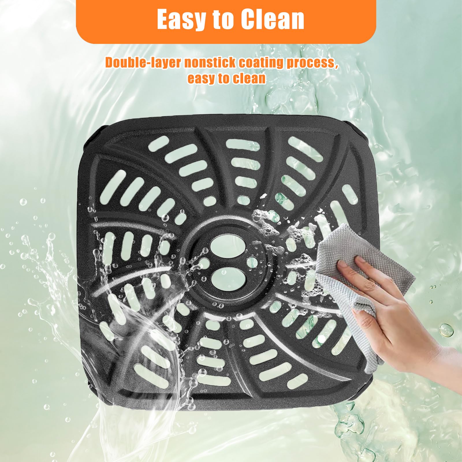 Upgraded Nonstick 4QT Air Fryer Grill Plate for Gourmia GAF414 Digital Air Fryers - Crisper Tray Rack Insert & Grid Shelf Accessory | Perfect for Grilling Steaks, Vegetables & Making Crispy Snacks at Home