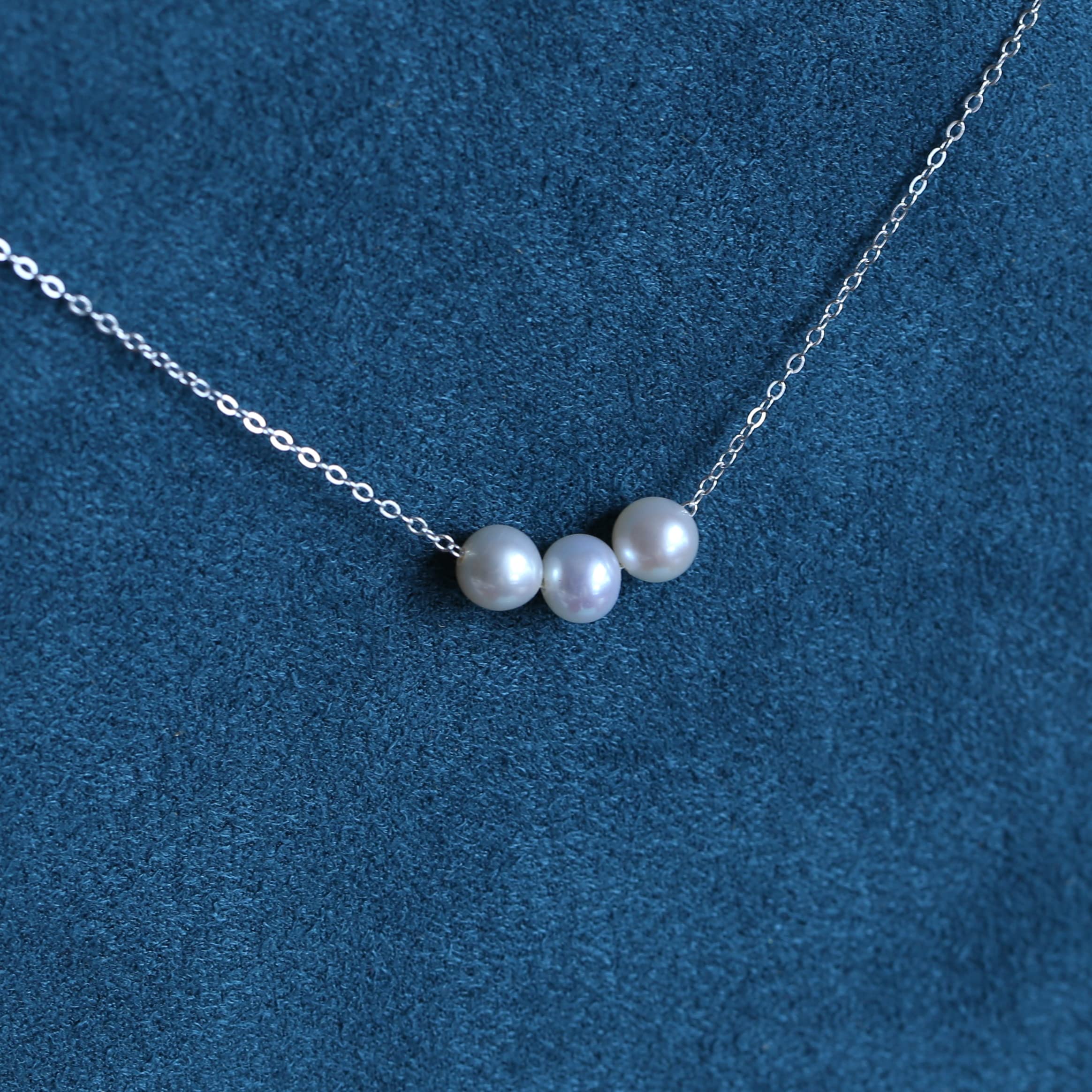 Elegant 6mm Freshwater Pearl Necklace for Women - Sterling Silver Adjustable Cable Chain, Perfect 30th Birthday Gift for Her | Ideal for Anniversaries, Weddings & Special Occasions