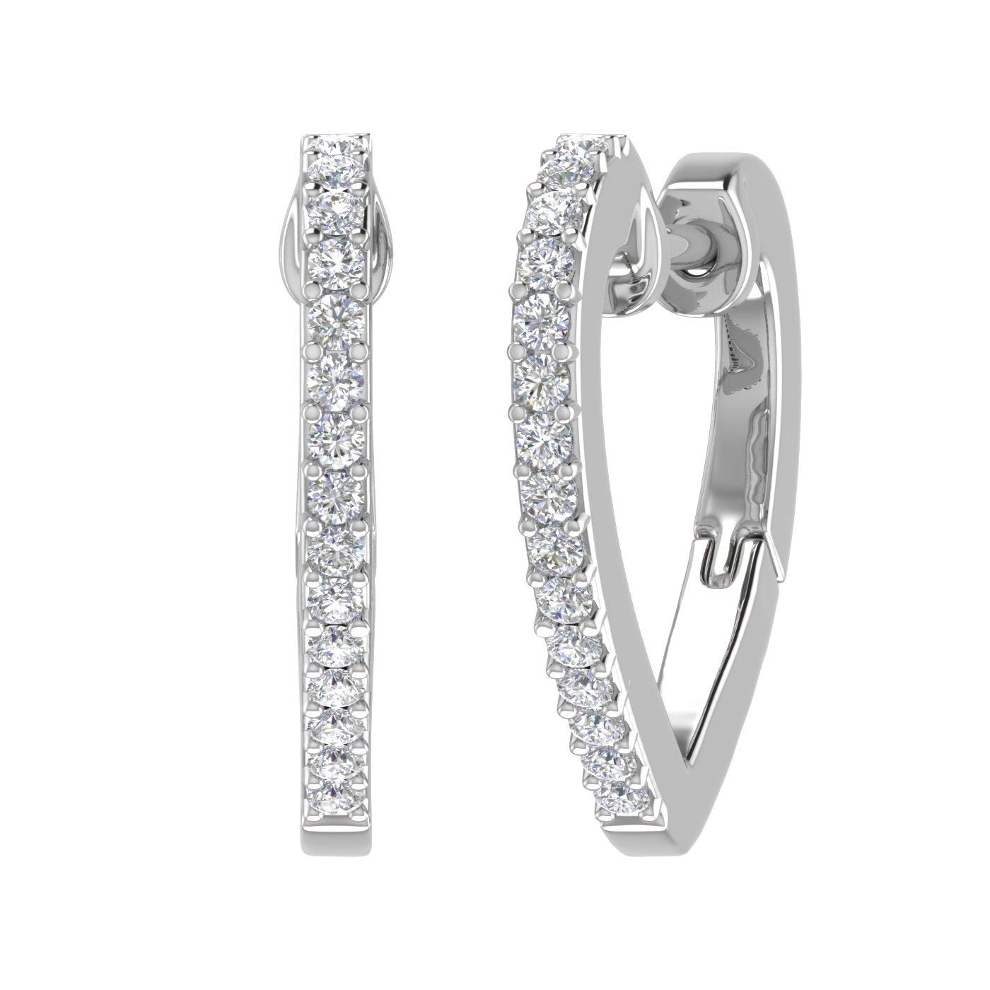 0.15 Carat IGI Certified Heart Shaped Diamond Hoop Earrings in 10K Gold - Perfect for Valentine's Day, Anniversary Gifts & Romantic Occasions