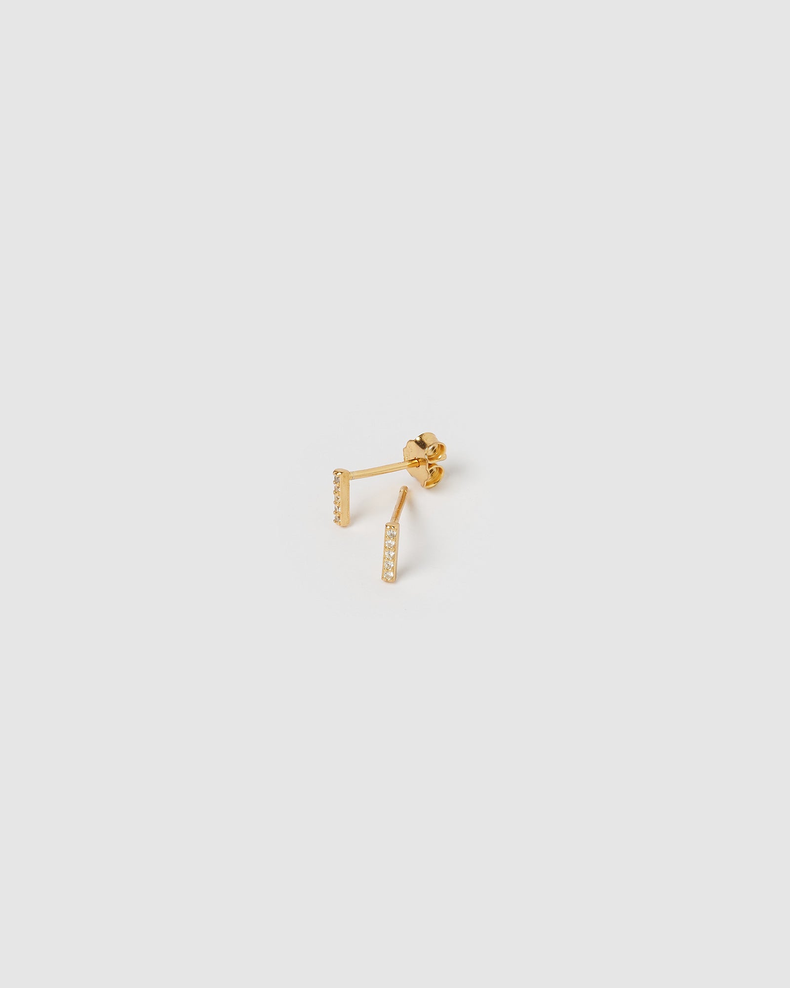 Izoa Mini Gold Alphabet Letter 'I' Stud Earrings - Perfect for Everyday Wear, Gifts & Special Occasions