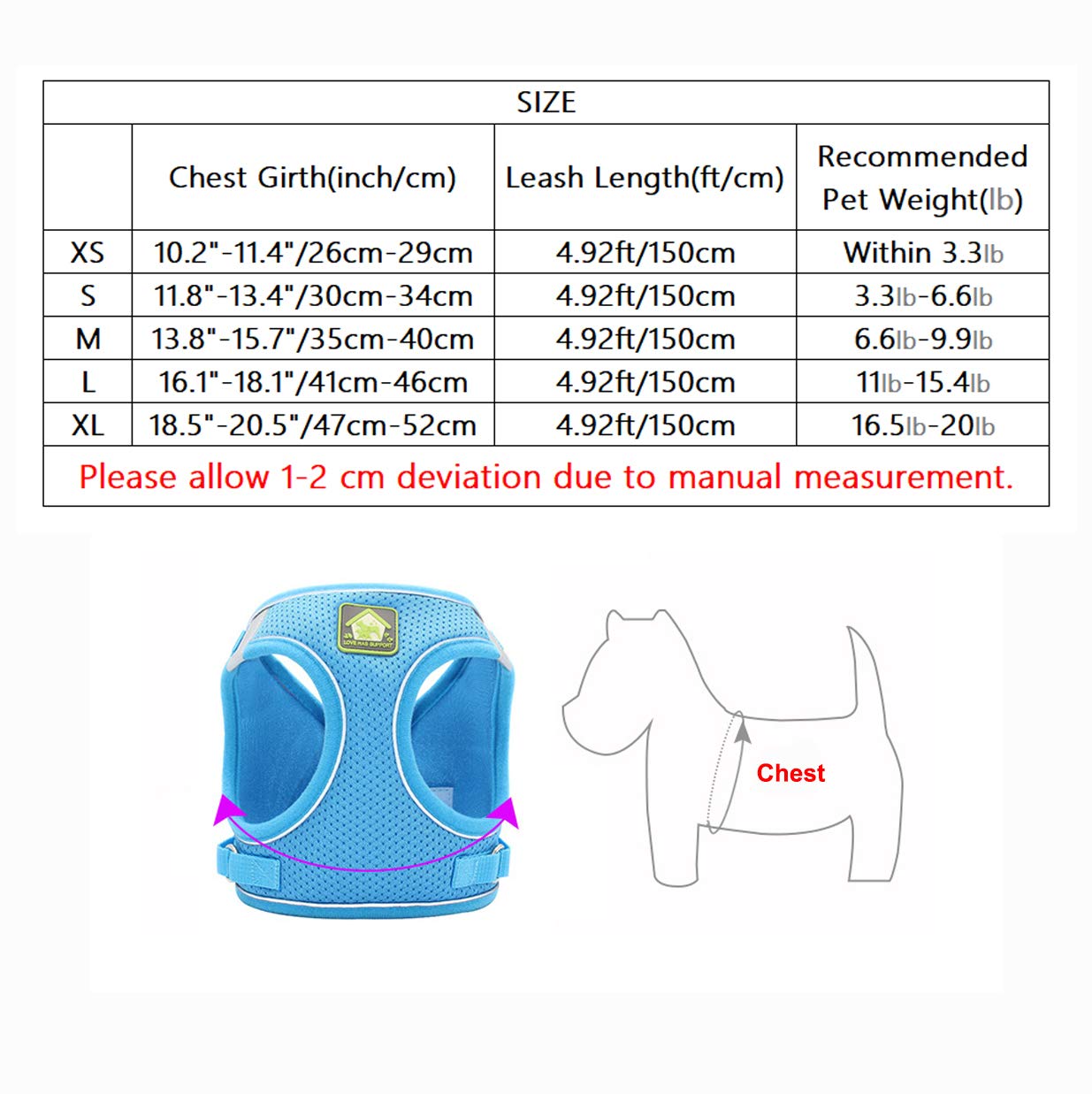 Leconpet Step-in Dog Harness & Leash Set - Breathable Mesh Reflective Vest for Small & Medium Dogs - Adjustable Puppy Harness (Orange, XS) - Perfect for Walking, Training & Outdoor Adventures