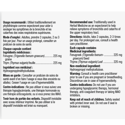 Nature's Way Fenu Thyme 100 Capsules - Herbal Supplement for Digestive & Respiratory Support - Supports Healthy Digestion & Breathing - Perfect for Daily Wellness & Immune Support