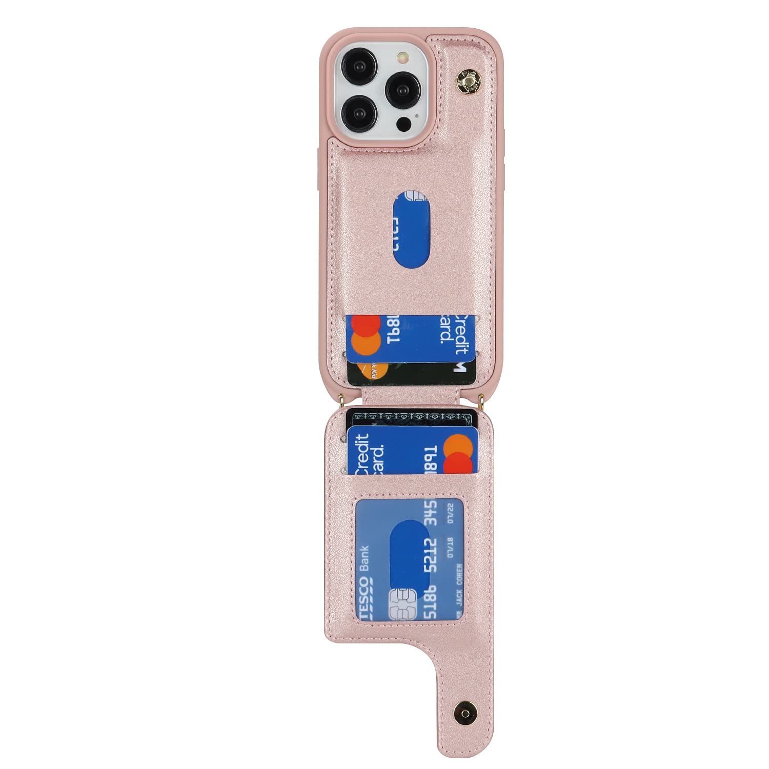 Premium iPhone 15 Pro Max Case with Card Holder & Wrist Strap - 6.7