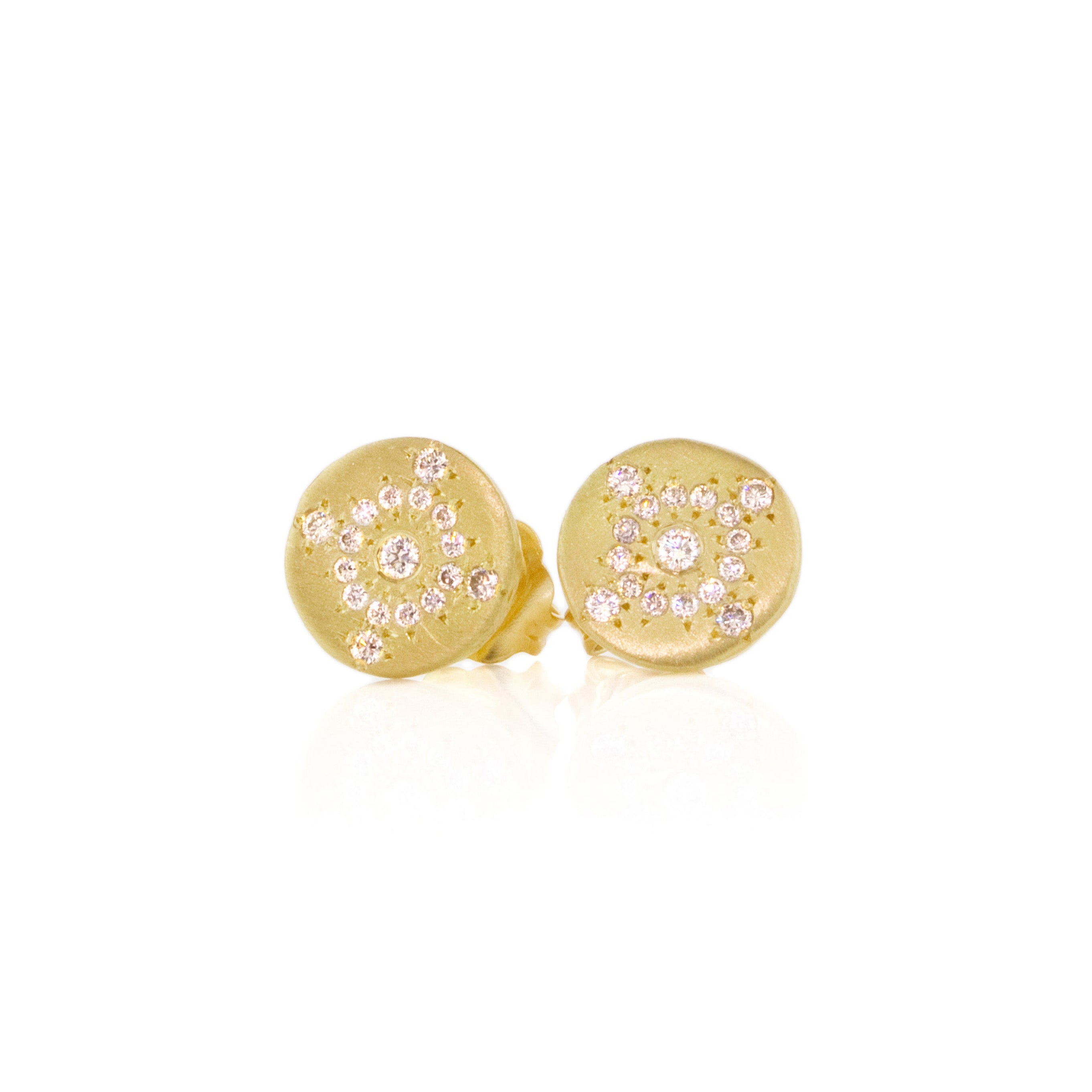 Elegant Petite Shimmer Diamond Stud Earrings for Women - 14K Gold Plated Hypoallergenic Jewelry - Perfect for Weddings, Anniversaries & Everyday Wear