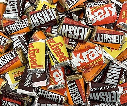 HERSHEY'S Miniature Assorted Chocolate Candy Bag - 2 LB (32 oz) with HERSHEY'S, KRACKEL & MR. GOODBAR - Perfect for Halloween, Party Favors & Gift Baskets