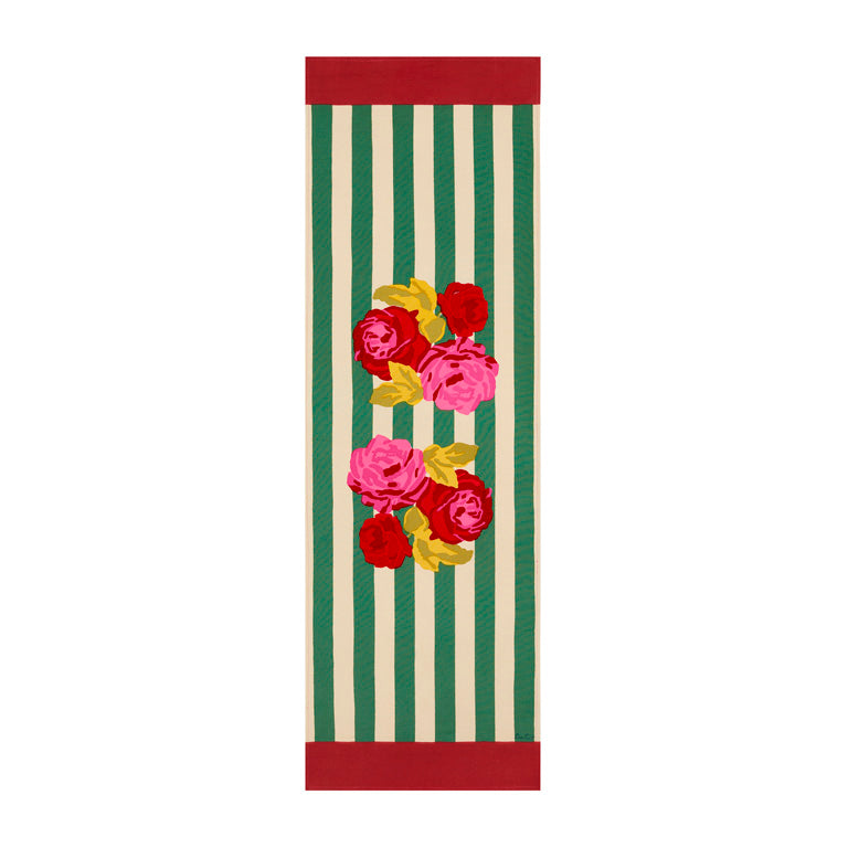 Elegant Nizam Stripes Table Runner in Green - Perfect for Dining Room Decor, Wedding Centerpieces & Holiday Table Settings