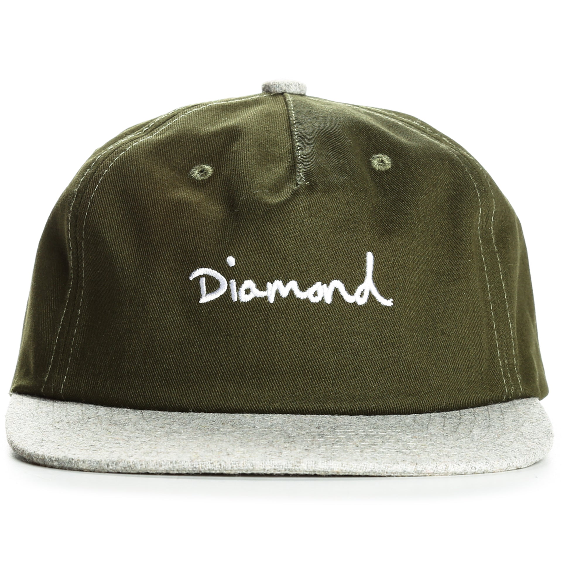 Diamond OG Script Hat Snapback - Olive Green Adjustable Baseball Cap for Men & Women | Perfect for Streetwear, Hip-Hop Fashion, and Casual Outfits
