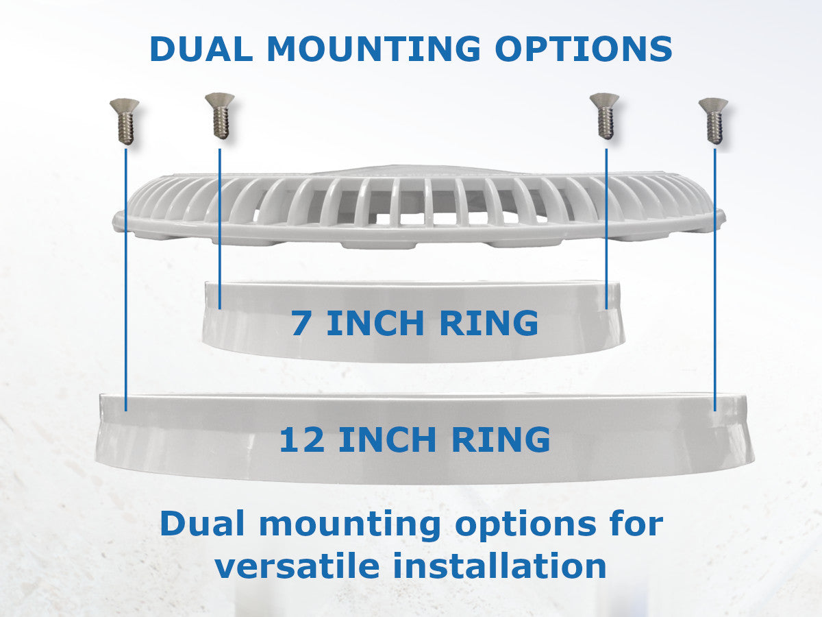 Afras Anti Vortex ABS Drain Cover - 11.125 Inch, Heavy Duty Bathroom & Shower Drain Strainer for Hair Clog Prevention, Ideal for Home, Hotel & Commercial Use