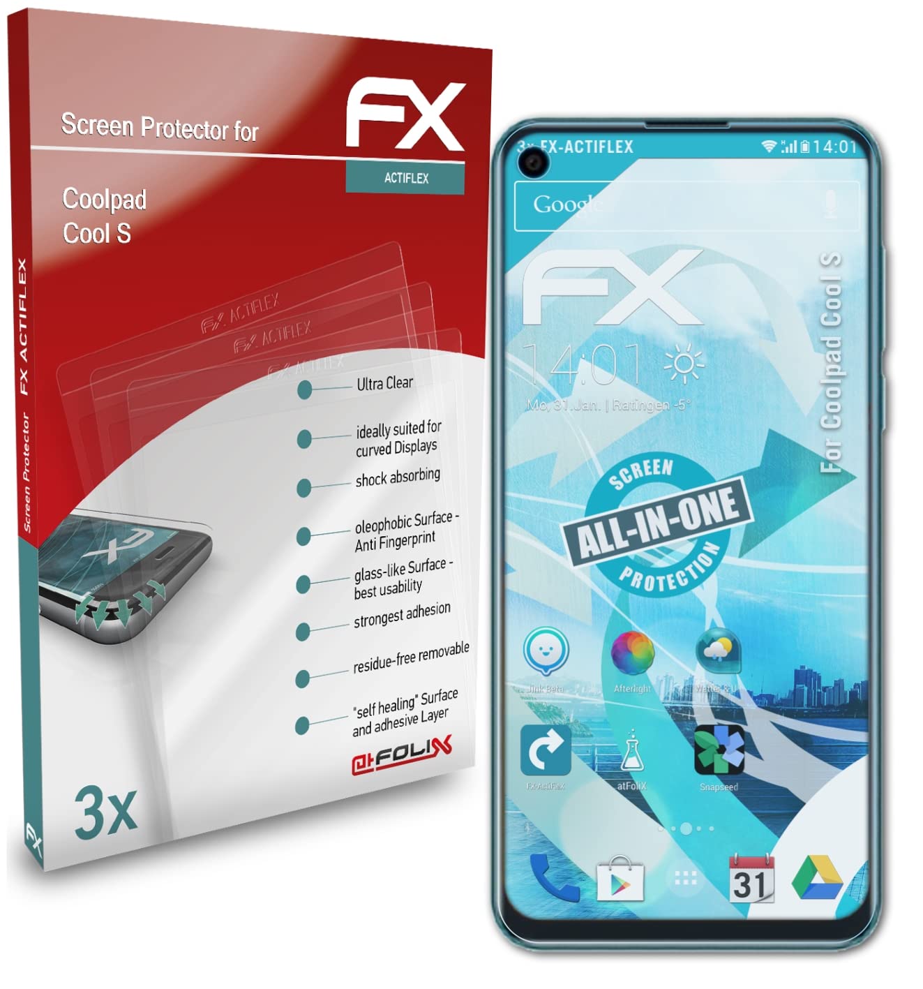 Coolpad Cool S Screen Protector - Ultra Clear & Flexible FX Film (3-Pack) - Anti-Scratch & Bubble-Free for Daily Use & Gaming