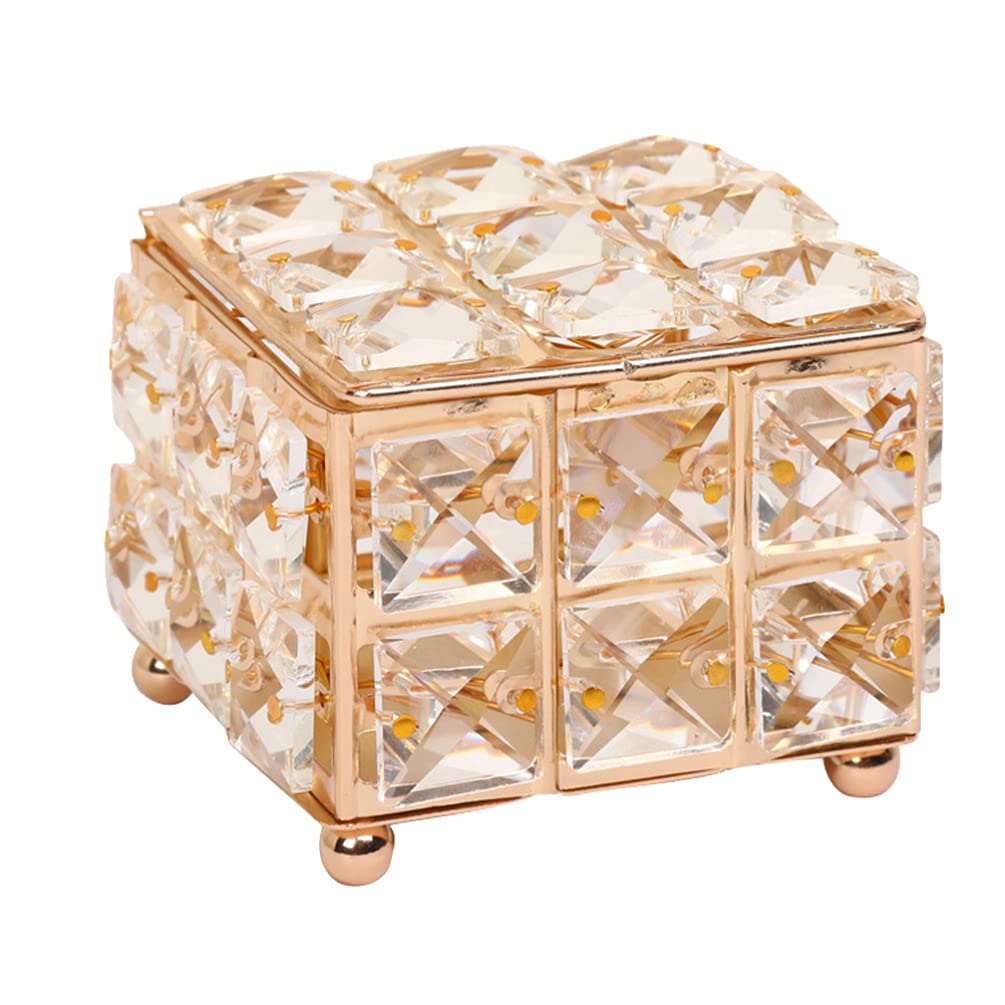Happyyami Elegant Square Jewelry Box with Lid - Stylish Jewelry Storage Organizer for Girls, Women | Perfect for Home Decor, Vanity Table, Gift Giving & Travel Accessories