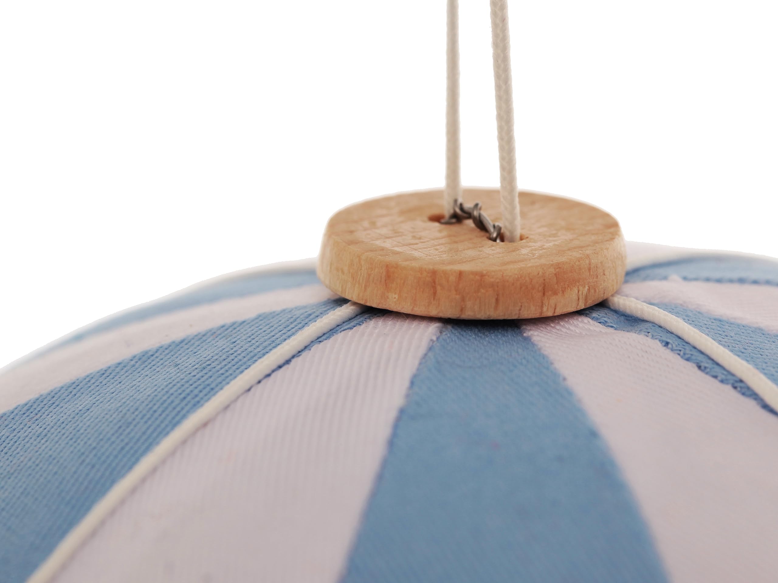 Large Hanging Hot Air Balloon Mobile - Baby Blue & White Nursery Decor, 43.3