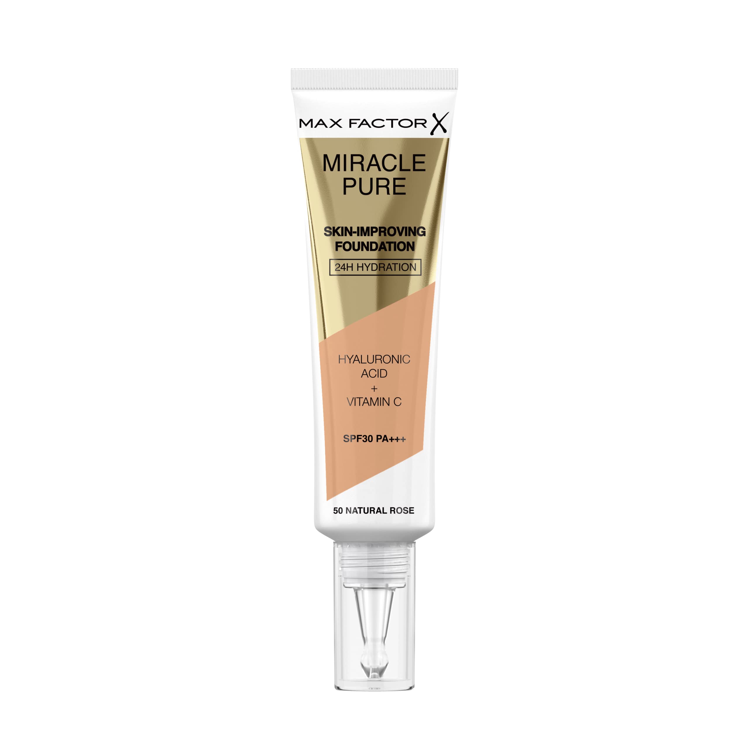 Miracle Pure Natural Rose Foundation - 30ml, Shade 50, Vegan & Cruelty-Free | Perfect for Daily Wear & Special Occasions