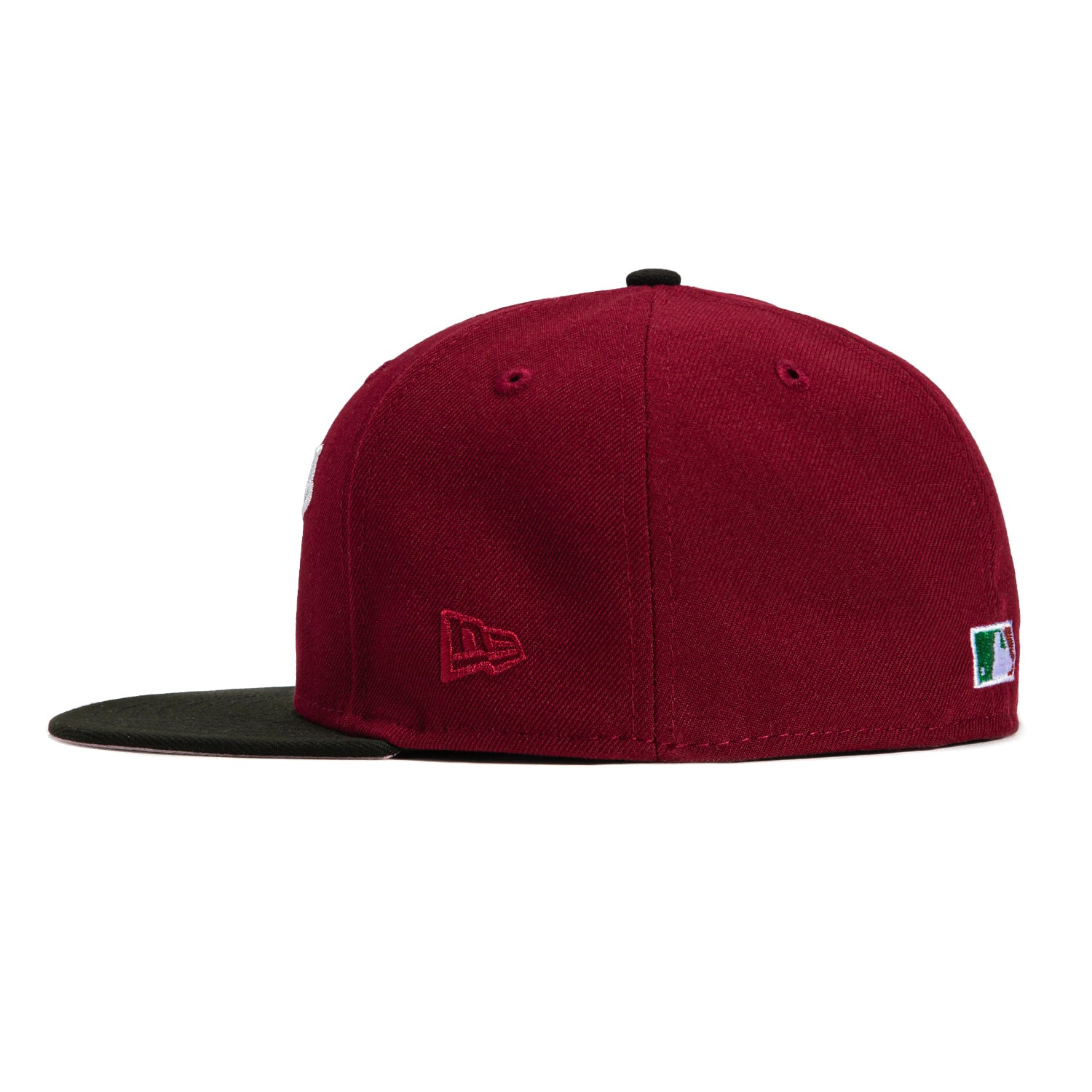 New Era 59Fifty Los Angeles Dodgers Viva Los Dodgers Patch Script Baseball Cap - Cardinal & Black - Official MLB Licensed Hat for Baseball Games & Streetwear Fashion