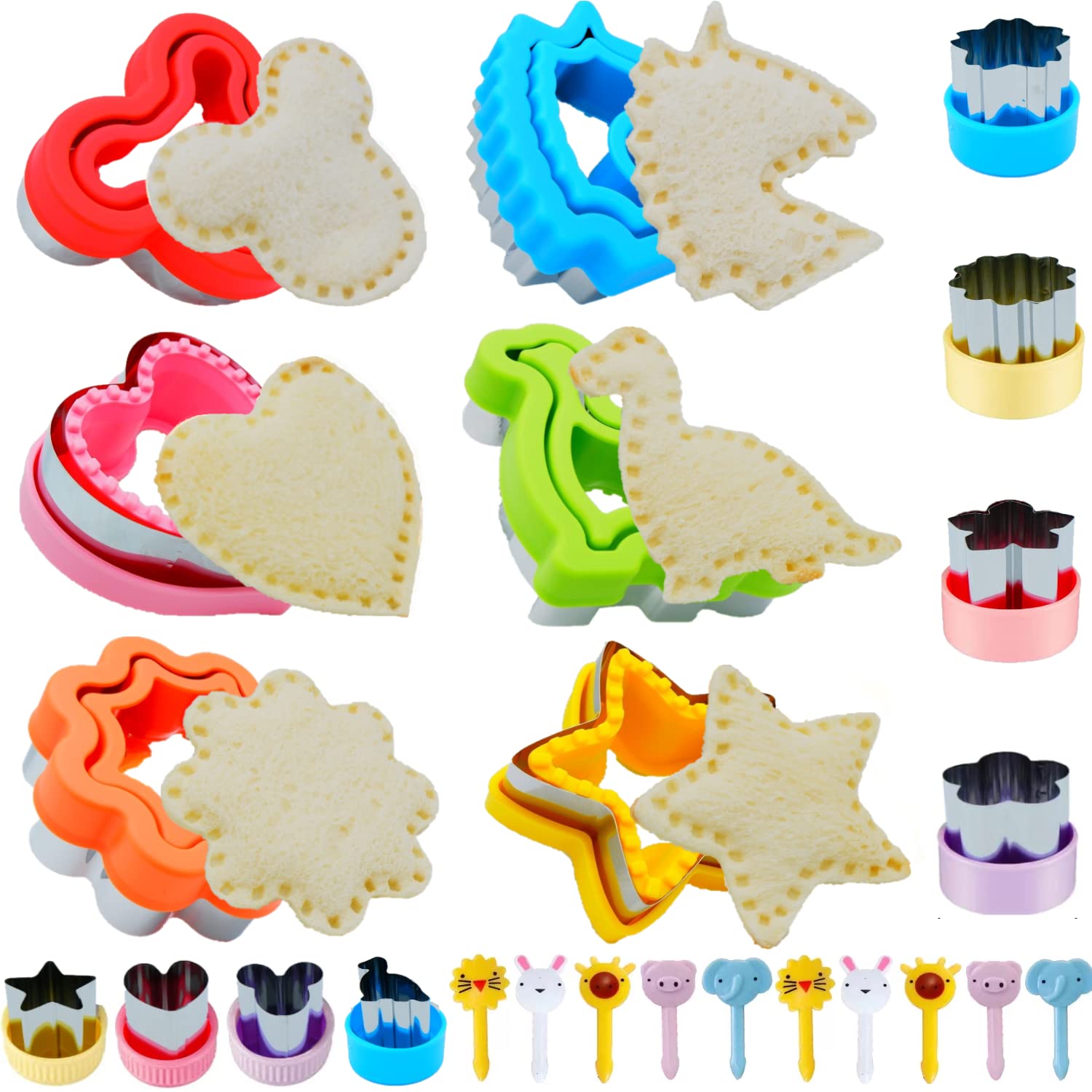 Uncrustables Sandwich Maker Kit - 24pc Sandwich Cutter & Sealer Set for Kids | Crustless Bread Cookie Cutters | Perfect for School Lunch Boxes, Bento Boxes & Homemade Snacks