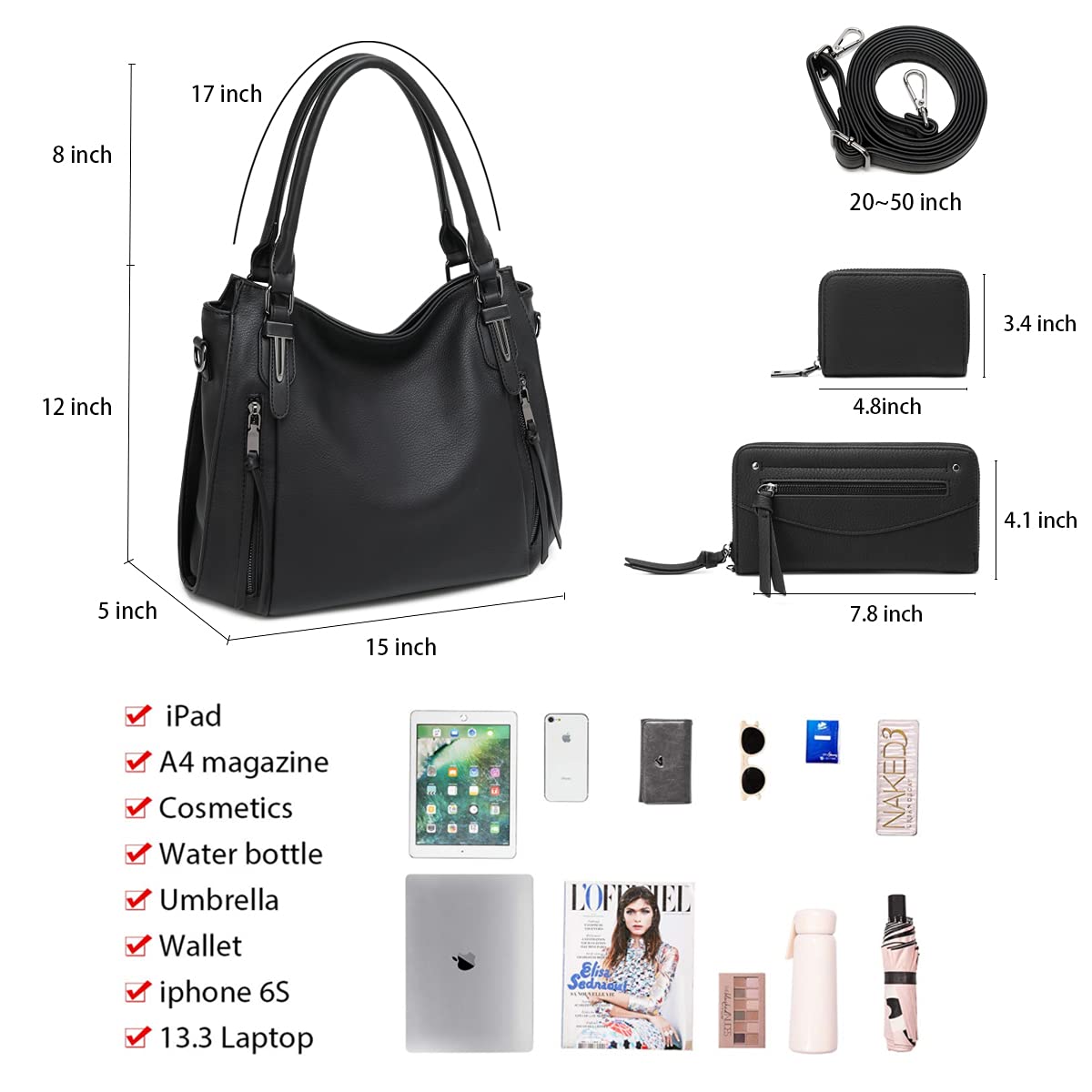 Stylish Hobo Bags for Women - Faux Leather Boho Shoulder Bag & Crossbody Purse - Perfect for Work, Travel & Everyday Use