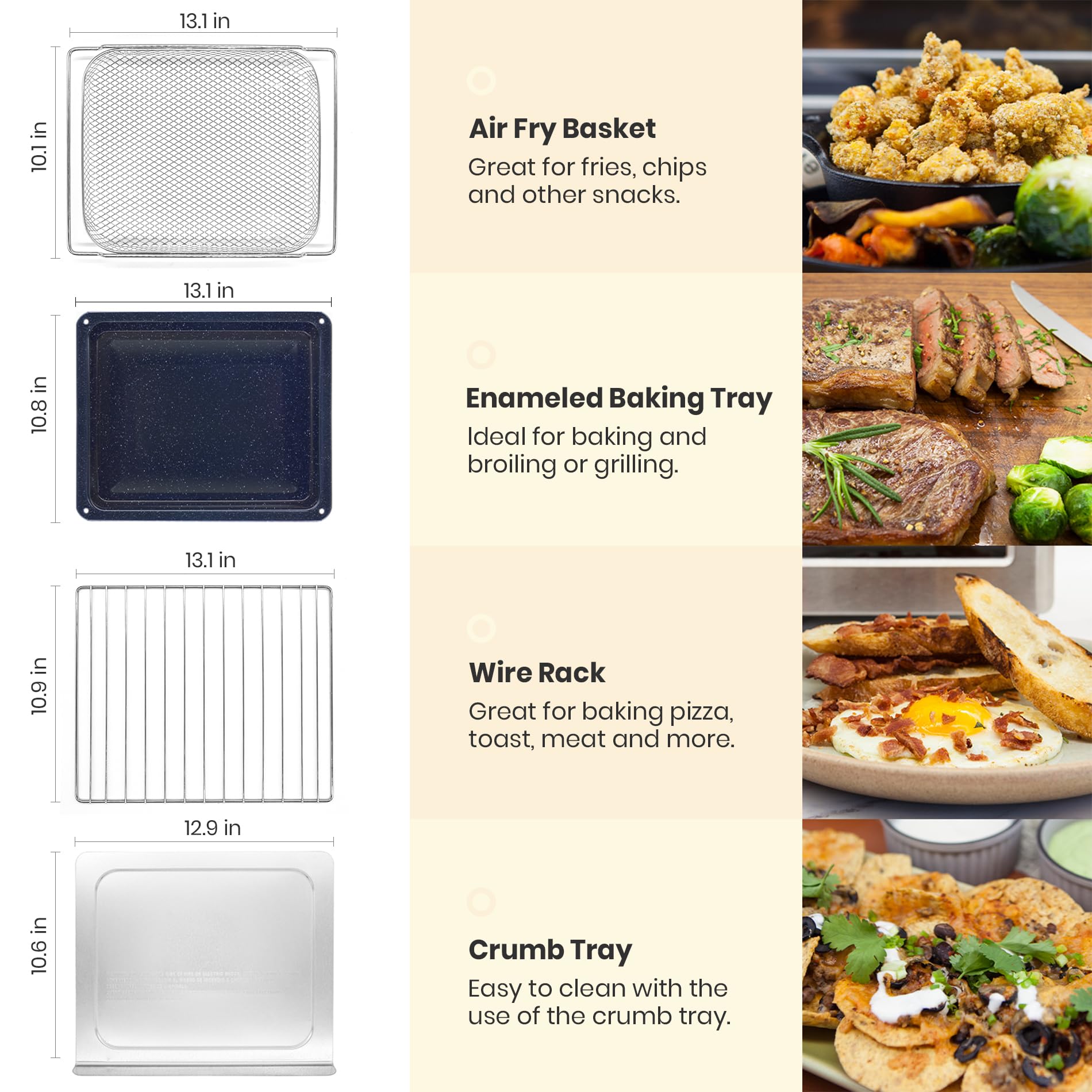 **10-in-1 Retro Infrared Air Fryer Toaster Oven Combo – Extra Large 6-Slice Countertop Convection Oven with Enamel Baking Pan & Recipe Book – Easy Clean, Almond Yellow – Perfect for Baking, Roasting & Air Frying**    *(Use Cases: Ideal for family meals, quick snacks, healthy cooking, and entertaining guests.)*
