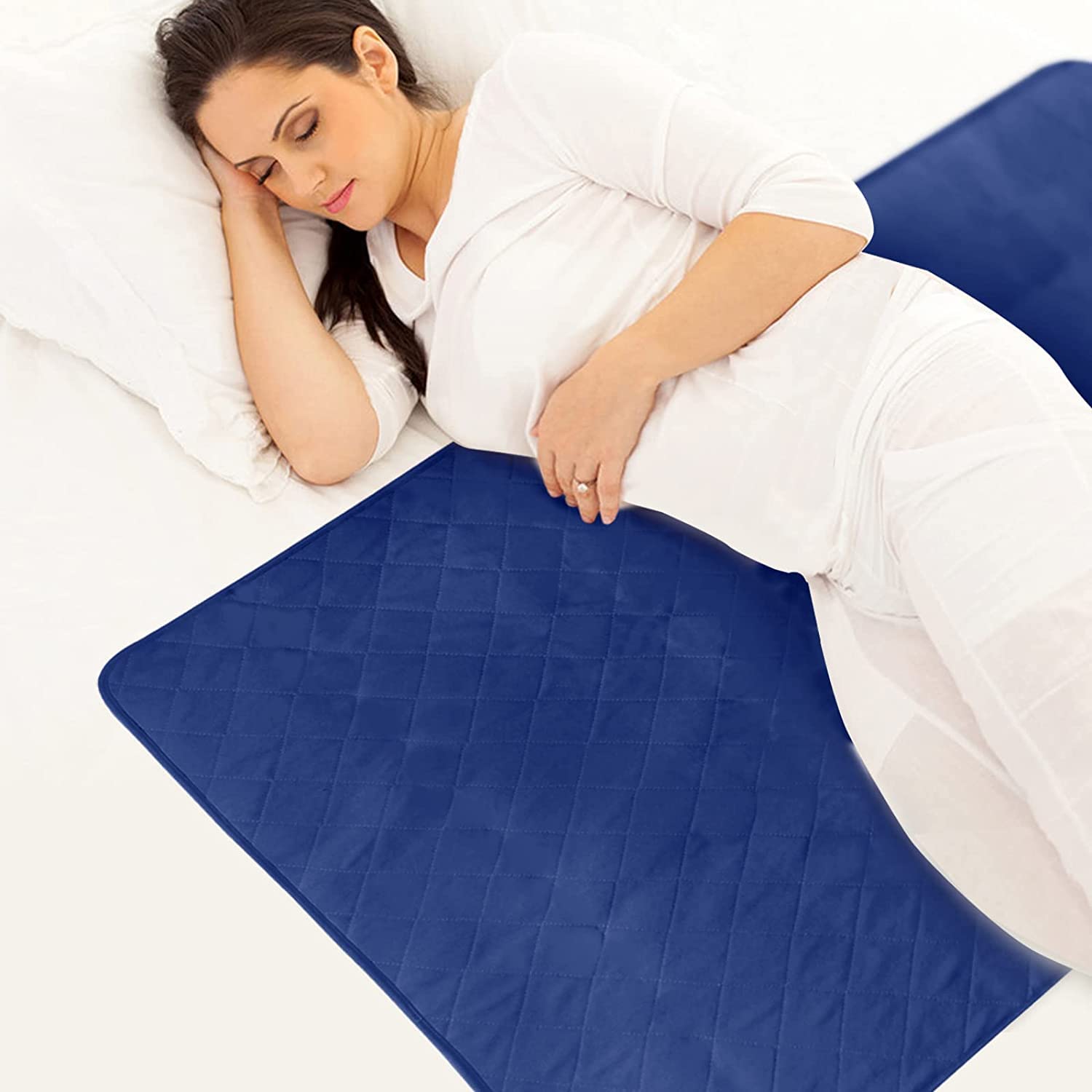 Washable Waterproof Incontinence Bed Pads - Non-Slip Sleeping Mat & Bed Protector for Adults & Elderly Care - Reusable Bed Sheets for Potty Training (86x132cm, Navy) - Ideal for Home Care, Hospital Use & Nighttime Protection