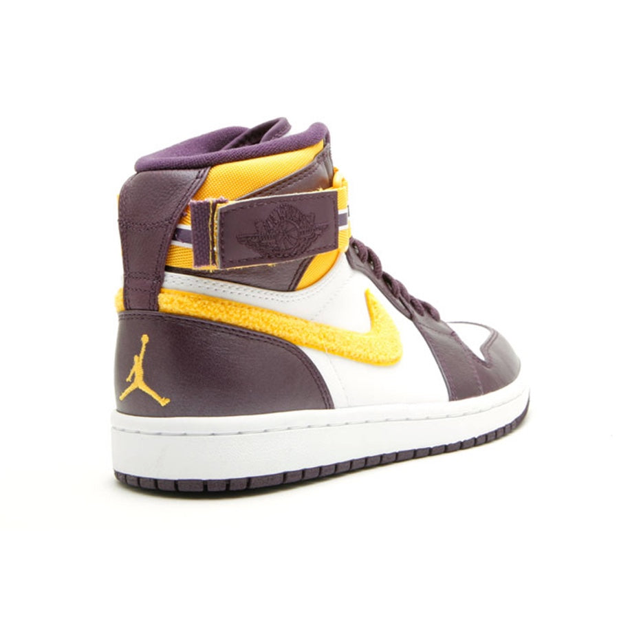 Air Jordan 1 Retro High Strap Basketball Shoes - Grand Purple & Varsity Maize Colorway | Stylish Sneakers for Men's Streetwear & Basketball Games