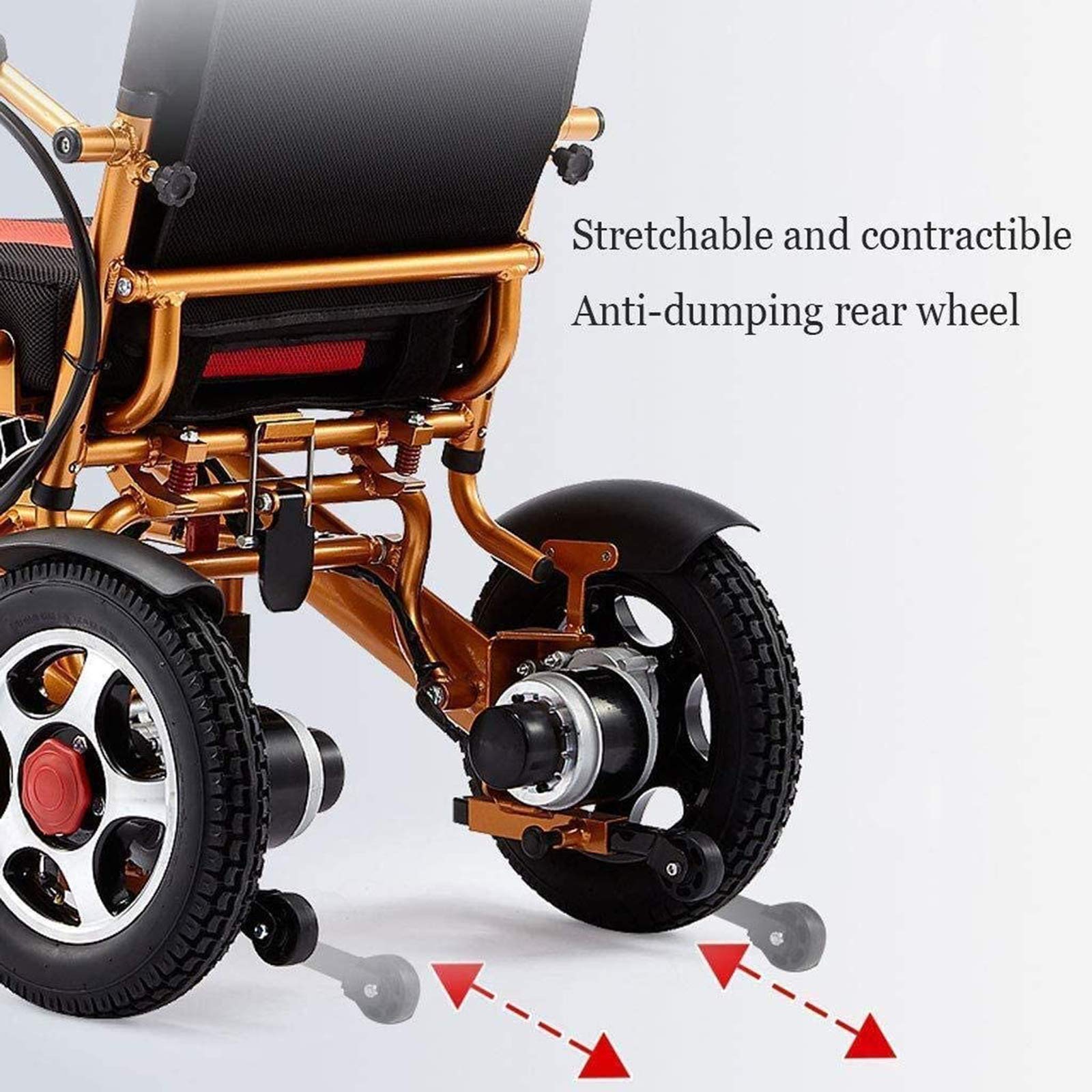 Folding Electric Wheelchair - All-Terrain Lightweight Motorized Scooter with 12A Aluminum Lithium Battery (15 km Range) - Ideal for Indoor/Outdoor Mobility, Travel & Daily Commute