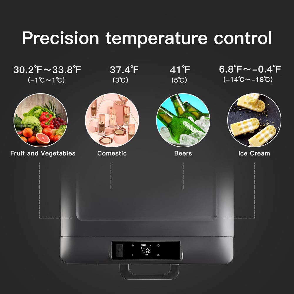 54 Quart RV Refrigerator/Freezer - Portable 12V/24V DC & 90-250V AC Compressor Cooler for Cars, Trucks, RVs, Boats & Home Use - Cools to -4°F (-20°C) - Perfect for Road Trips, Camping & Outdoor Adventures