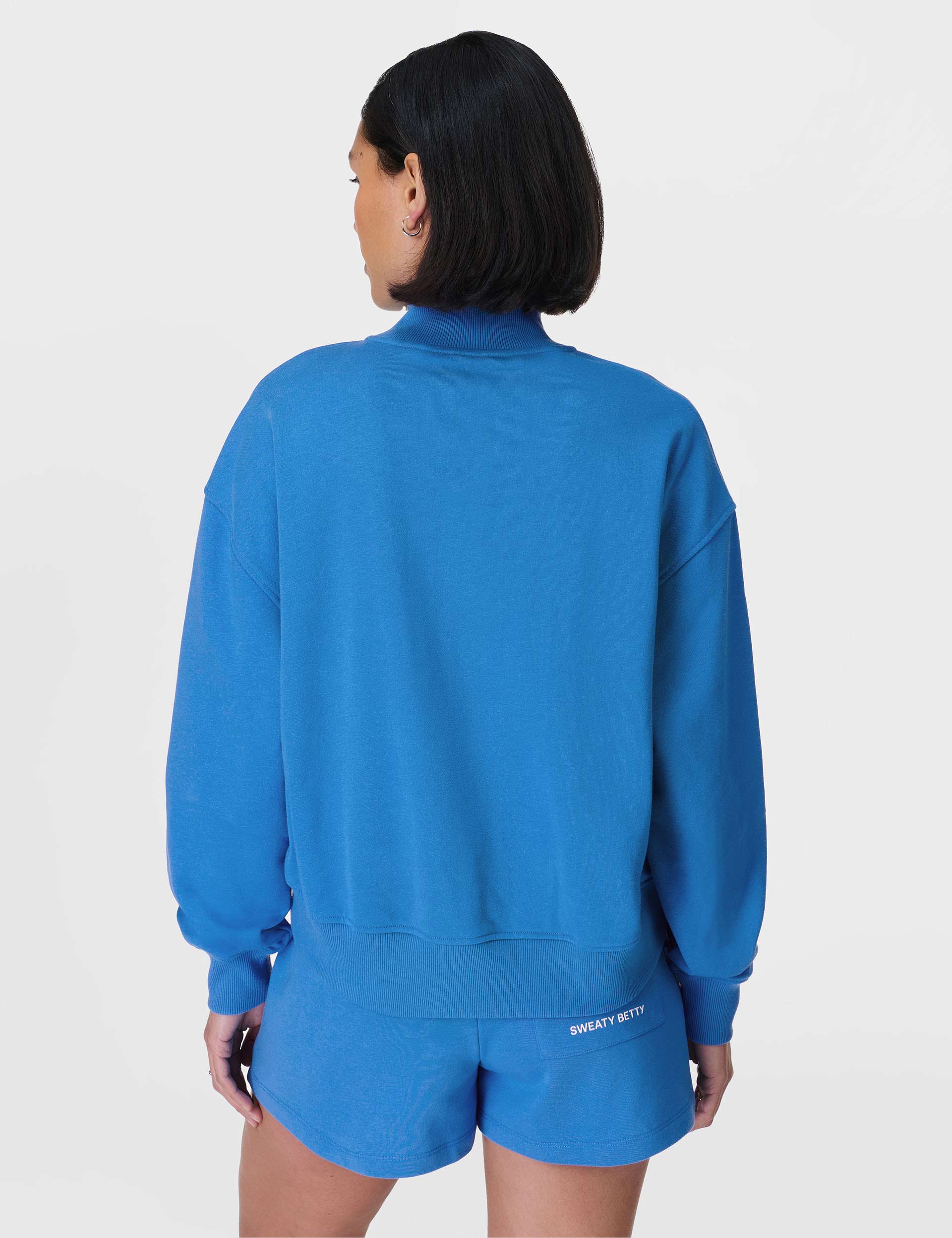 Revive Crop Half Zip Sweatshirt for Women - Soft & Comfortable Tidal Blue Pullover | Perfect for Yoga, Gym, and Casual Wear