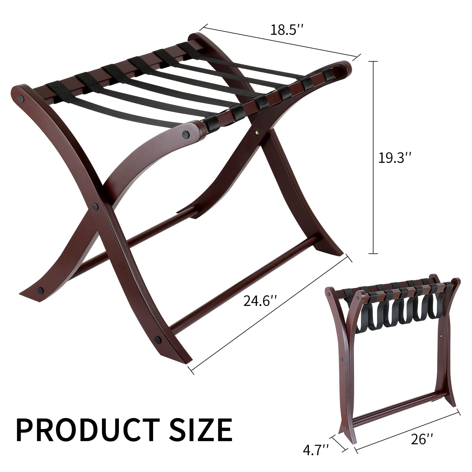Foldable Luggage Rack - Space Saving Suitcase Stand for Bedroom, Guest Room, Hotel & Living Room - Perfect for Travel Storage & Organization