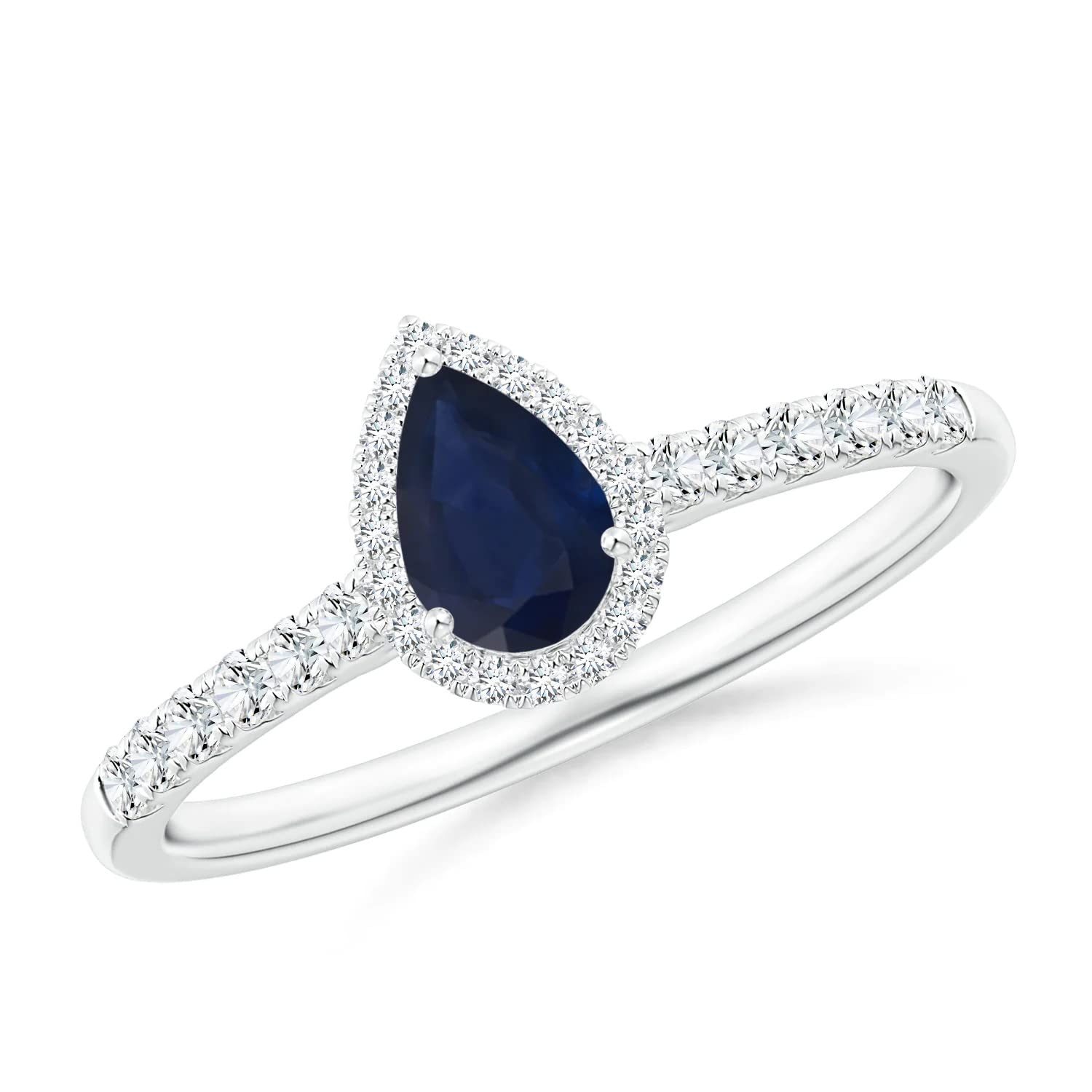 925 Sterling Silver Pear Cut 2 Carat Blue Sapphire Solitaire Engagement Ring for Women - Perfect for Proposals, Anniversaries & Special Occasions