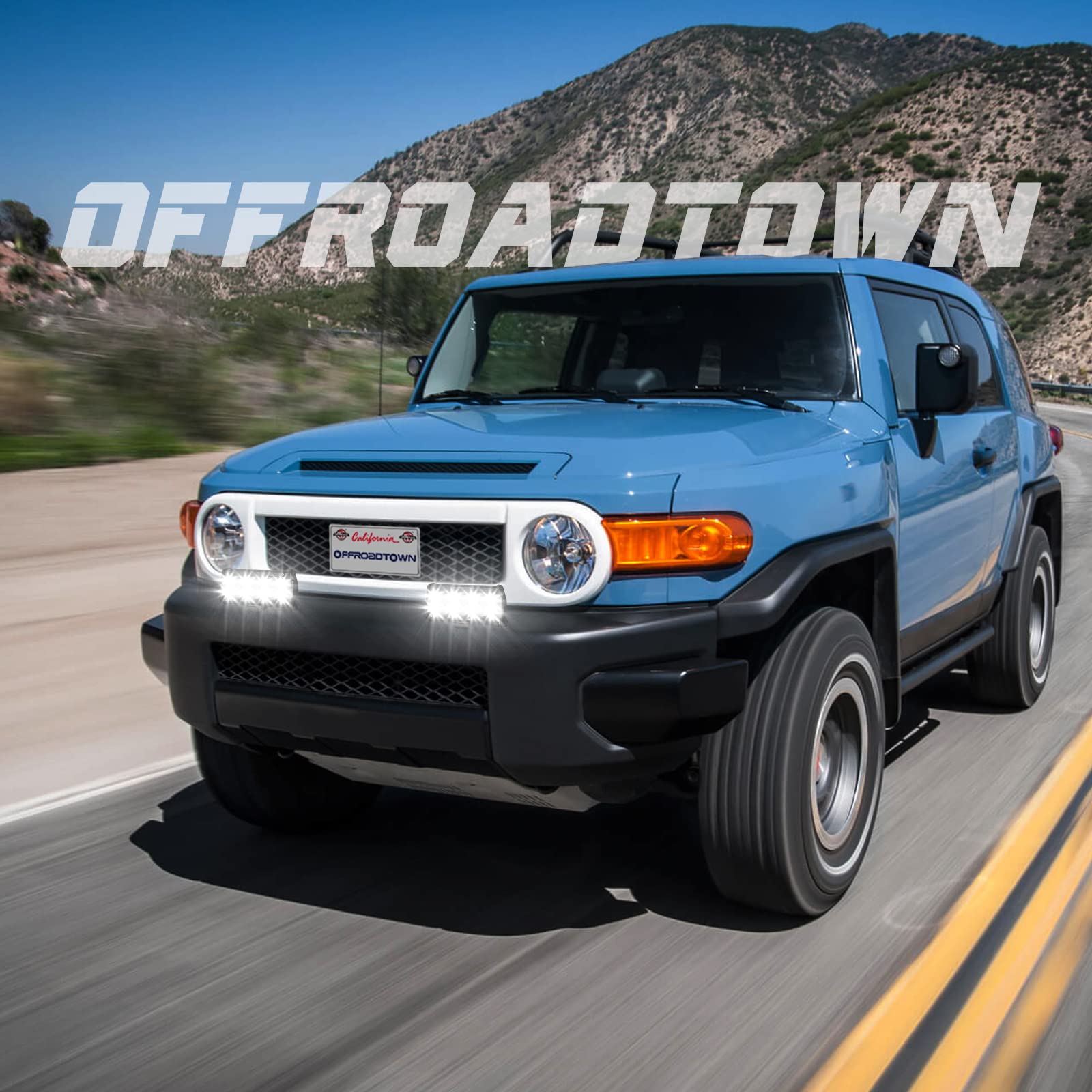 OFFROADTOWN 18 Inch LED Light Bar with 6 Inch Spotlights - Waterproof Off-Road Lighting for Trucks, Jeeps, ATVs & UTVs | Perfect for Night Driving, Camping & Outdoor Adventures