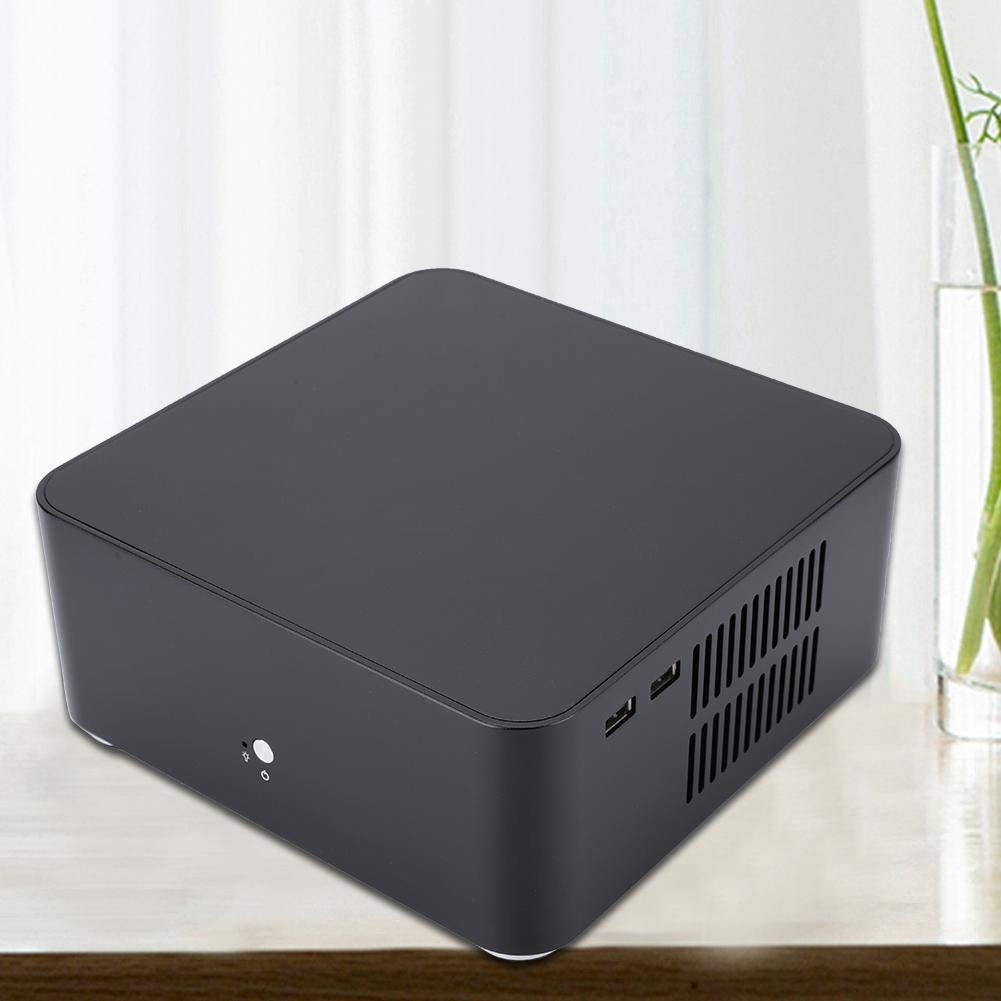L80 Mini-ITX PC Gaming Case - Compact Aluminum Computer Case for ITX Motherboard (170x170mm) | HTPC & Gaming Builds | Black with USB 2.0 | Perfect for Small Spaces & Home Theater Setups