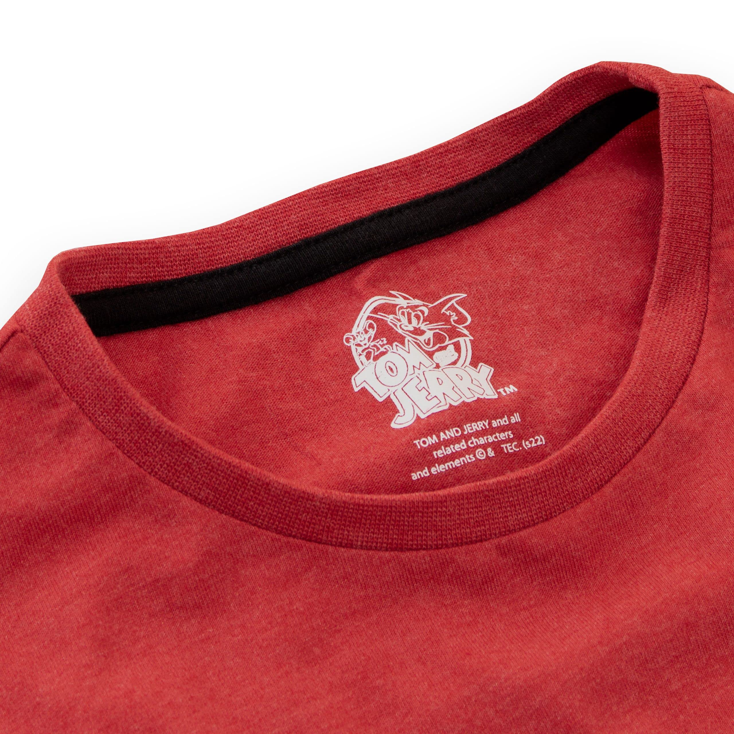 Tom and Jerry Boys' Cartoon Graphic T-Shirt - Red 2T Toddler Shirt - Fun Cartoon Tee for Kids Playtime & Birthday Parties