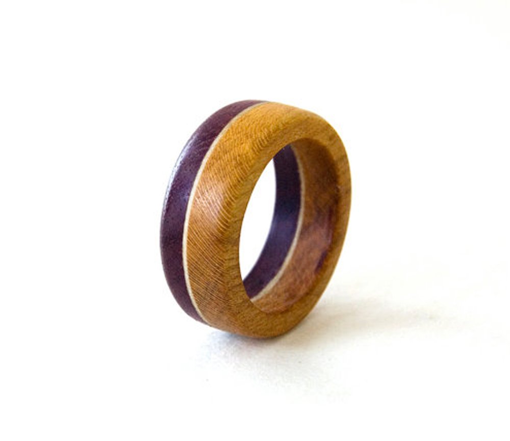 Handmade Wooden Wedding Rings for Men & Women - Natural Wood Band, Custom Engraved Jewelry - Perfect Anniversary Gift & Unique Eco-Friendly Jewelry for Couples