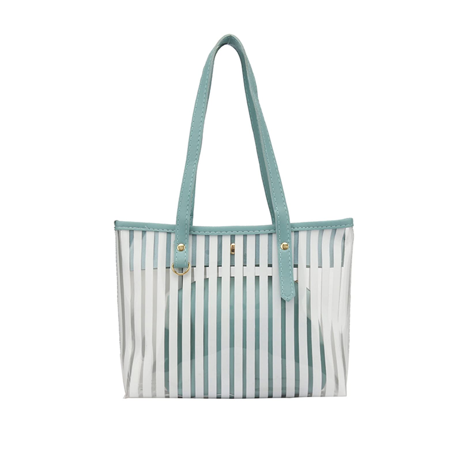 Stylish Striped Women's Shoulder Bag - Printed Letter Design Transparent Backpack for Girls & Teens | Perfect for School, Travel, and Daily Use
