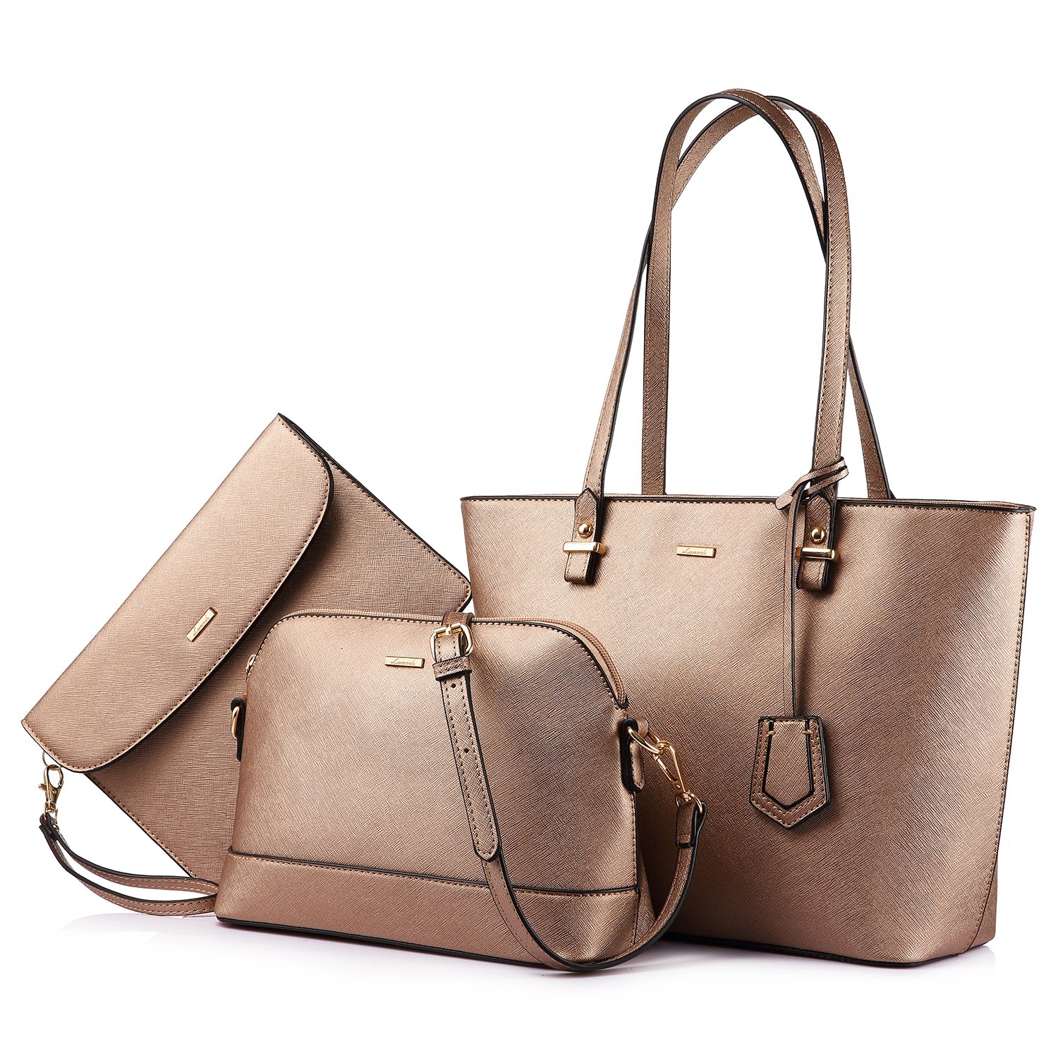 LOVEVOOK Women's Fashion Purse Set - 3pcs Tote, Shoulder & Satchel Handbags for Work, Travel & Everyday Use | Stylish Top Handle Bags & Matching Accessories