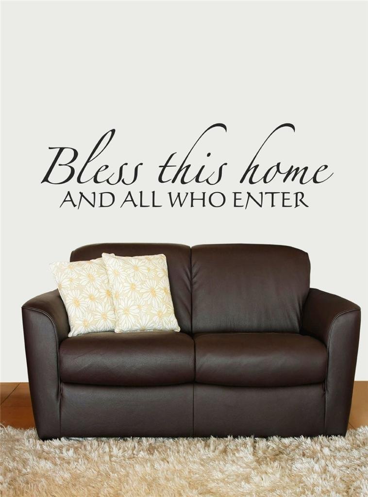 Bless This Home Vinyl Wall Decal - 10x30 Inch Bible Quote Art for Living Room & Bedroom