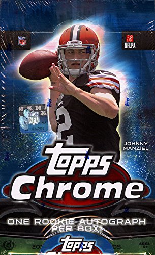 2014 Topps Chrome NFL Football Hobby Box - 24 Packs with Rookie Autographs, Refractors & Exclusive Blue Wave Cards | Collectible Trading Cards for Sports Fans & Memorabilia Enthusiasts | Perfect for Card Collecting, Gifting & Investment