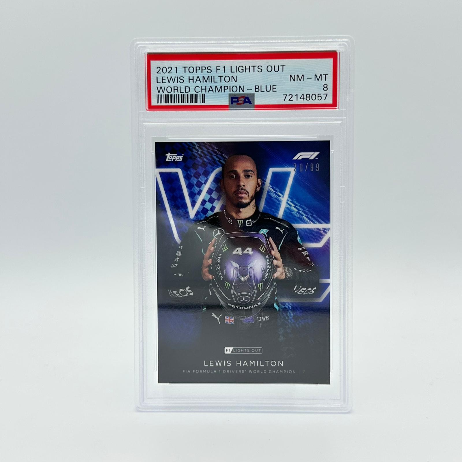 PSA 8 Graded 20/99 Lewis Hamilton Formula 1 World Champion Trading Card - Perfect for Collectors, Sports Memorabilia Enthusiasts & F1 Fans Display