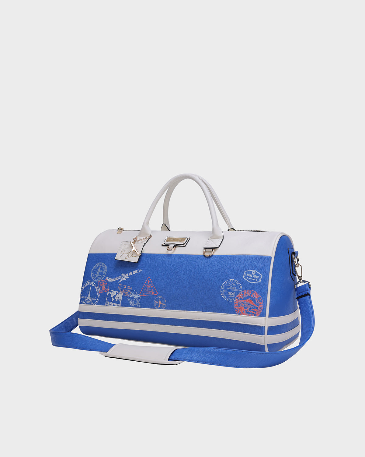Premium Blue Weekender Duffle Bag for Travel & Gym - Water-Resistant Carry-On Luggage with Spacious Compartments | Perfect for Weekend Getaways, Business Trips & Sports Gear Storage