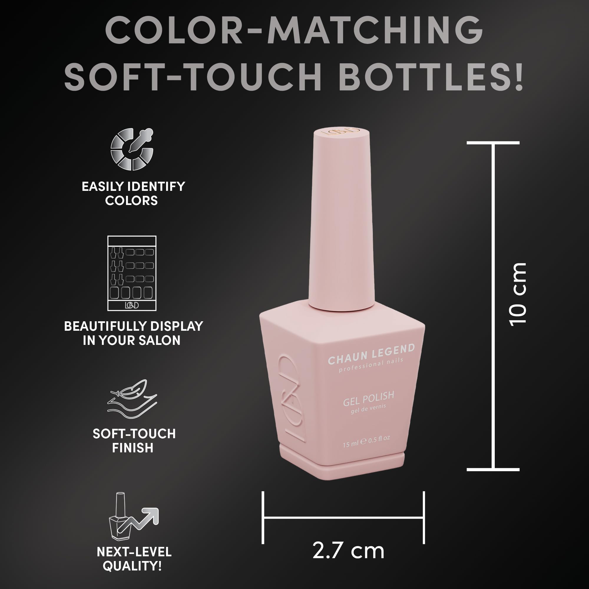 Chaun Legend UV LED Gel Nail Polish 0.5oz (15ml) - Long Lasting, Chip Resistant Nail Polish Kit for Salon Quality Manicures at Home | Perfect for Weddings, Parties & Special Occasions