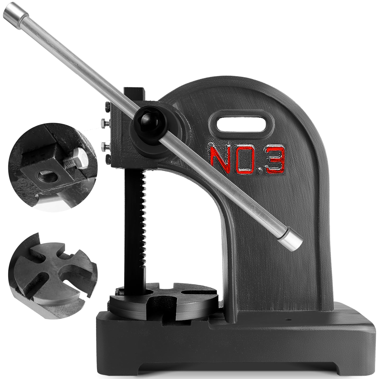 3 Ton Heavy Duty Cast Iron Manual Arbor Press for Stamping, Forming & Metalworking – Perfect for Jewelry Making, Woodworking & DIY Projects