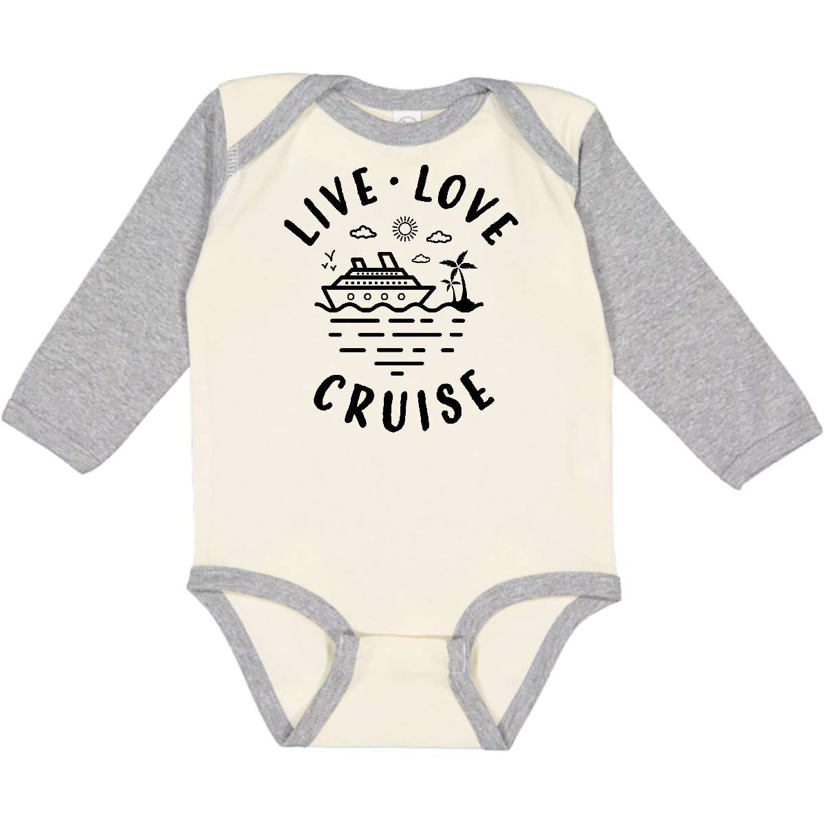 Inktastic Live Love Cruise Long Sleeve Baby Creeper - Soft Cotton Romper for Newborns & Infants - Perfect for Family Vacations, Cruise Trips & Photo Shoots