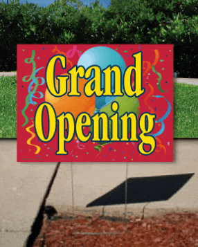 Grand Opening Coroplast Yard Signs - Durable Red & Yellow Advertising Signs for Businesses (Stakes Not Included) | Perfect for Store Openings, Sales Events & Promotions
