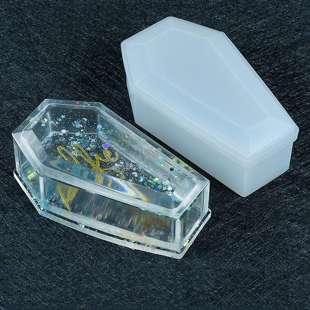 Dark Vampire Coffin Shaped Resin Mold for Jewelry Making - Crystal Epoxy Silicone Mold, DIY Craft Supplies, Handmade Jewelry Storage Box - Perfect for Halloween Decor, Gothic Jewelry Displays & Unique Gift Packaging