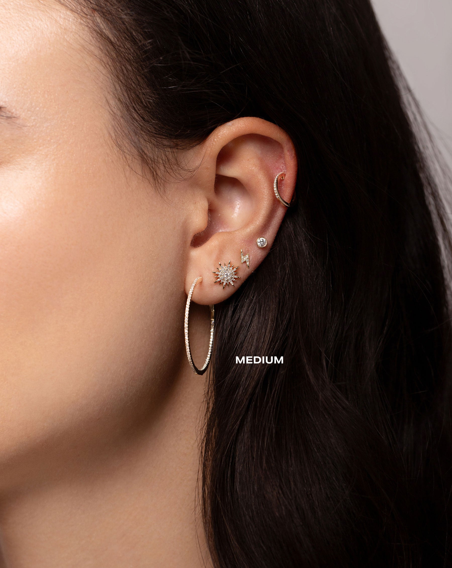 Diamond Hoop Earrings for Women - 14K Gold Plated Elegant Dangle Earrings | Perfect for Parties, Weddings & Everyday Wear