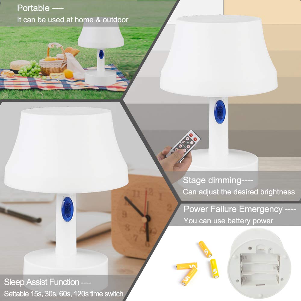 ZEEFO LED Night Light - Portable, Battery-Powered Nursery Lamp with Remote Control, Dimmable & Timer Function - Perfect for Bedroom, Living Room, Kids Room & Nighttime Feeding