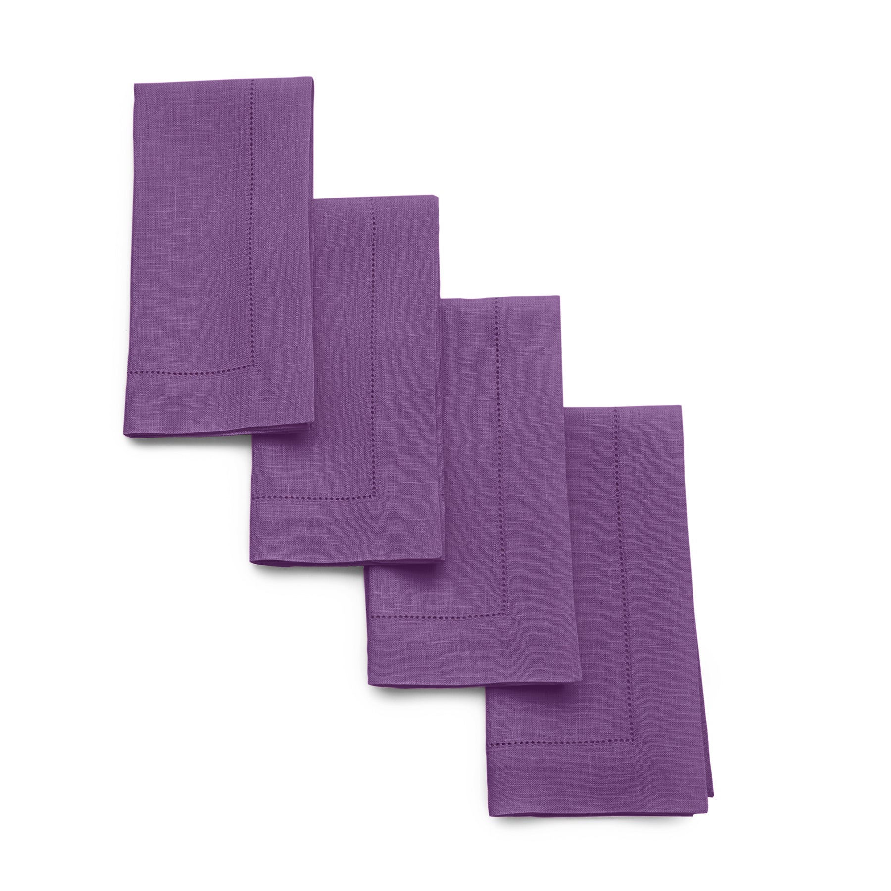 Premium Classic Hemstitch Napkins - 100% Cotton Linen Dinner Napkins for Formal Dining, Weddings & Special Occasions