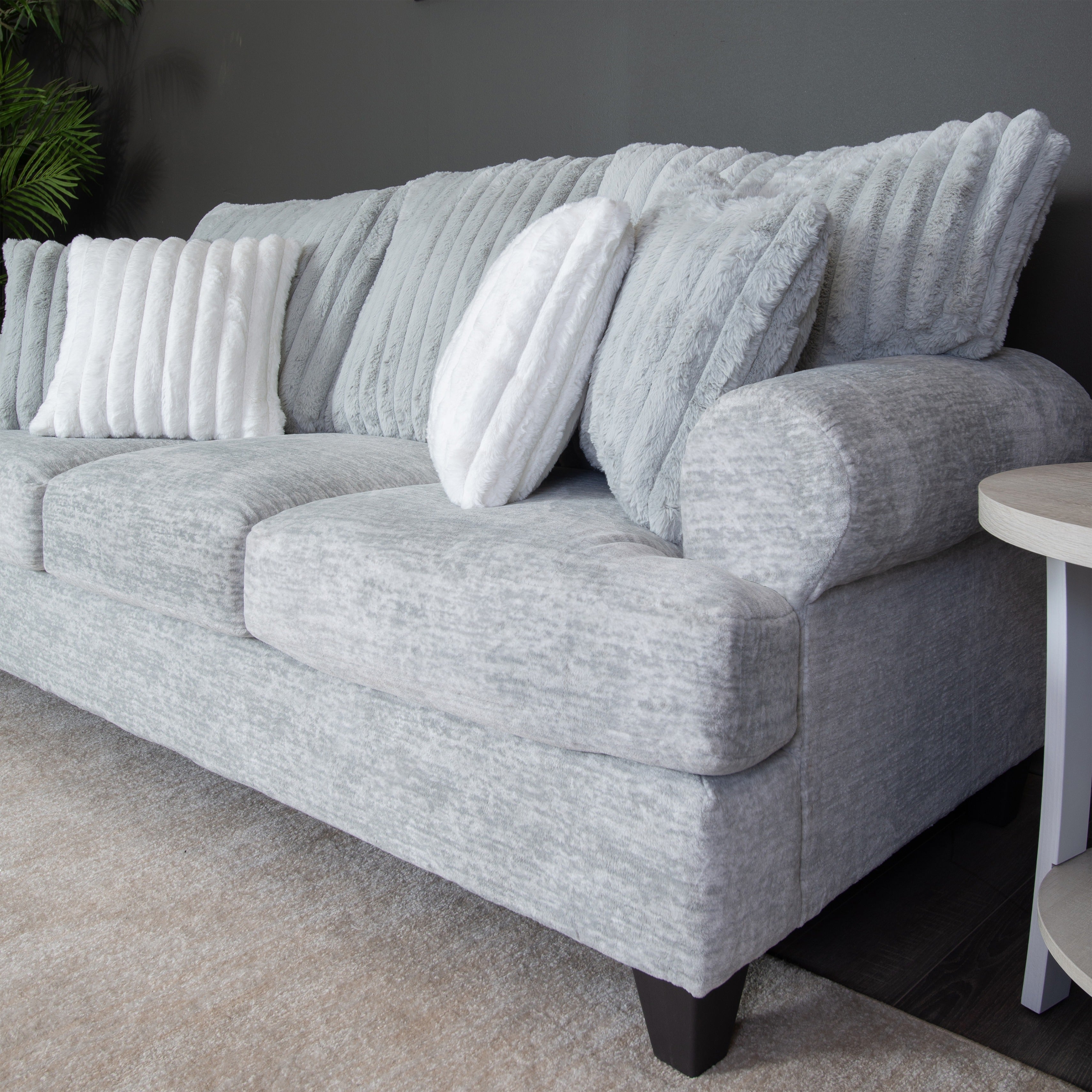 Oasis Living Room Collection: 3-Piece Sofa and Loveseat Set in Galactic Oyster Gray - Modern Sectional Couch for Small Spaces, Apartment & Cozy Home Decor