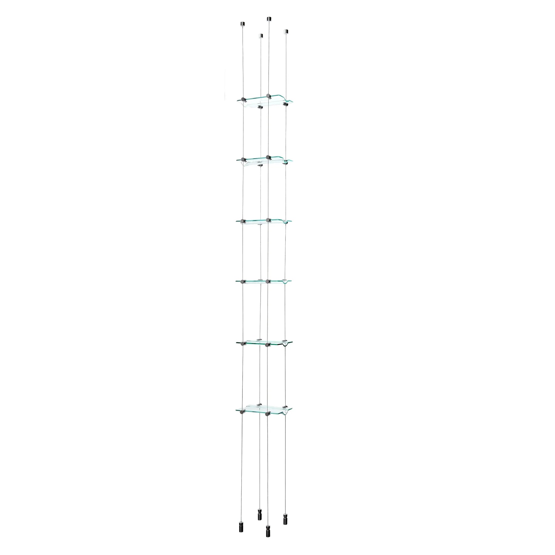 Blue Grouse 6 Bottle Floating Cable Wine Rack Display Kit - Modern Wine Storage Solution for Home Bars, Restaurants, and Wine Cellars