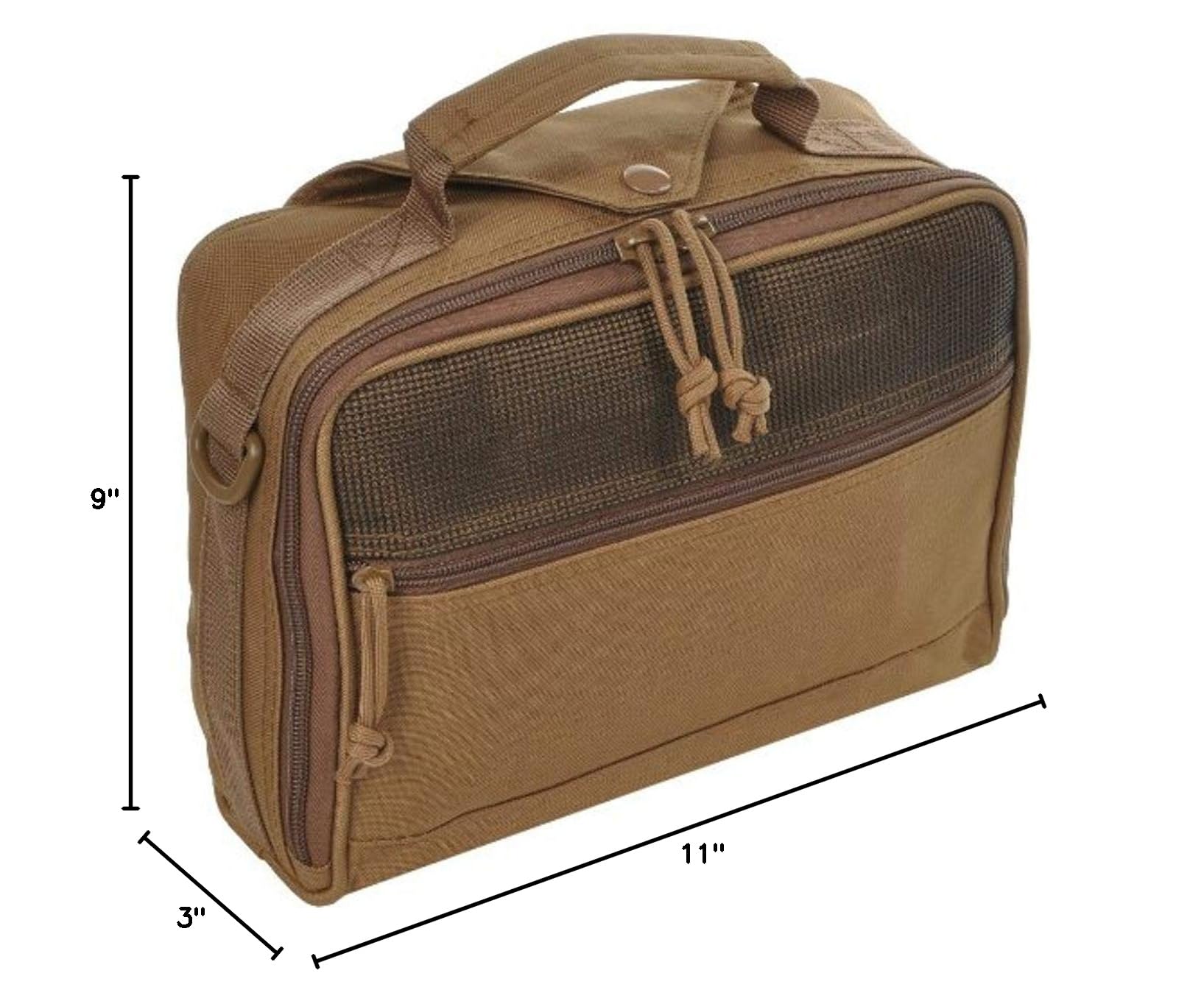 Sandpiper of California Travel Toiletry Bag - Brown Leather Cosmetic Organizer 9x11x3 Inches - Perfect for Vacation, Gym & Business Trips