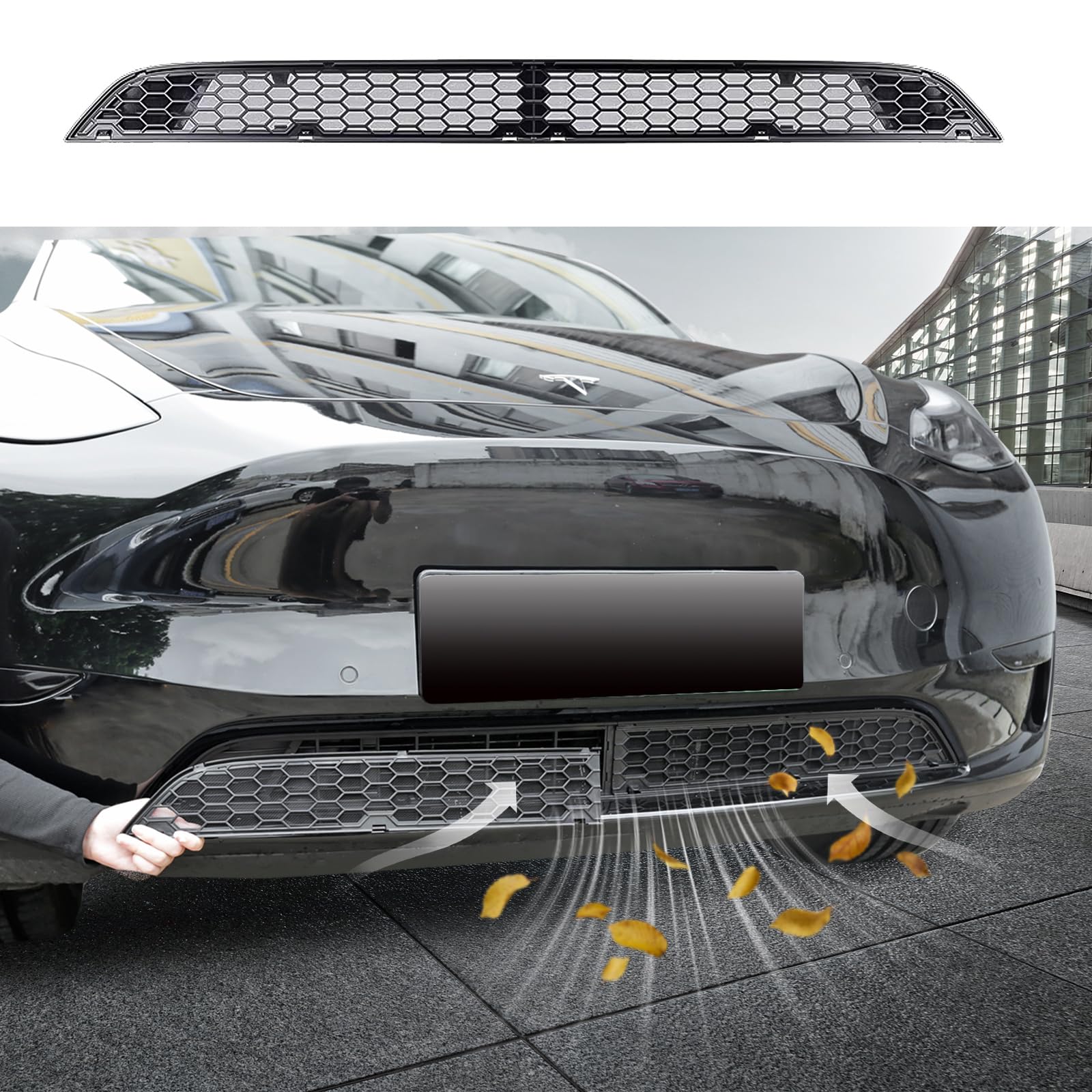 Premium Front Grille Mesh Inserts for Tesla Model Y 2021-2024 - High Ventilation Grille Grid Accessories | Perfect for Enhanced Airflow & Stylish Customization